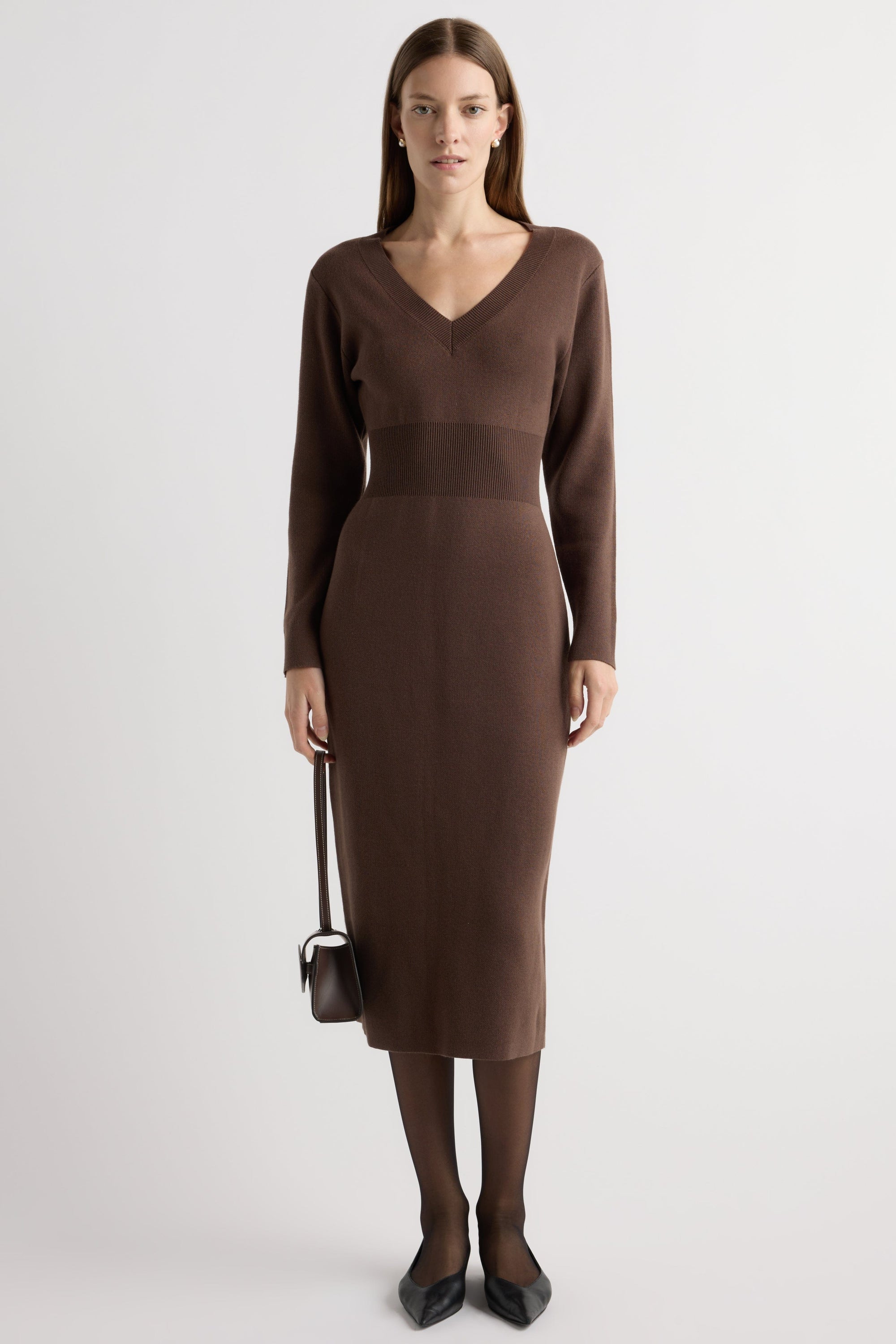 Bora Off-Shoulder V-Neck Sweater Dress Bora Off-Shoulder V-Neck Sweater Dress