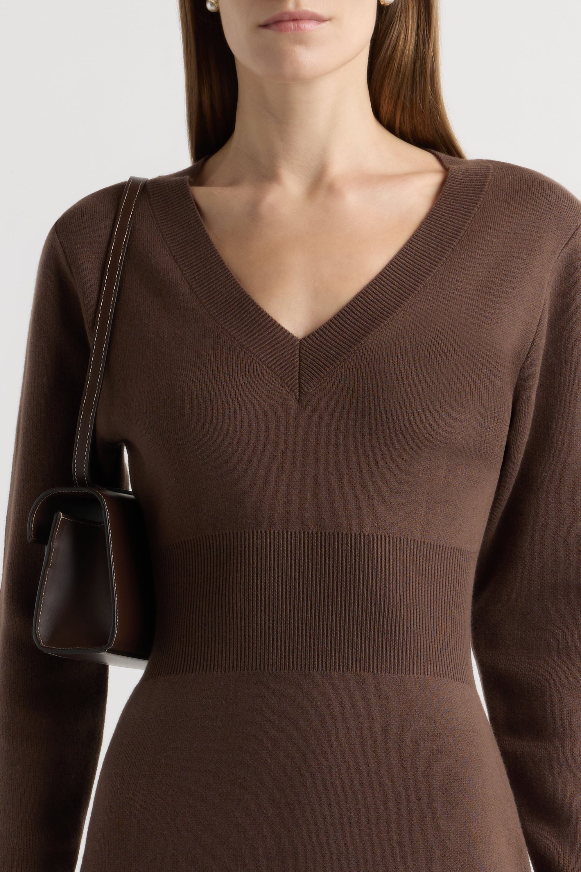 Bora Off-Shoulder V-Neck Sweater Dress Bora Off-Shoulder V-Neck Sweater Dress