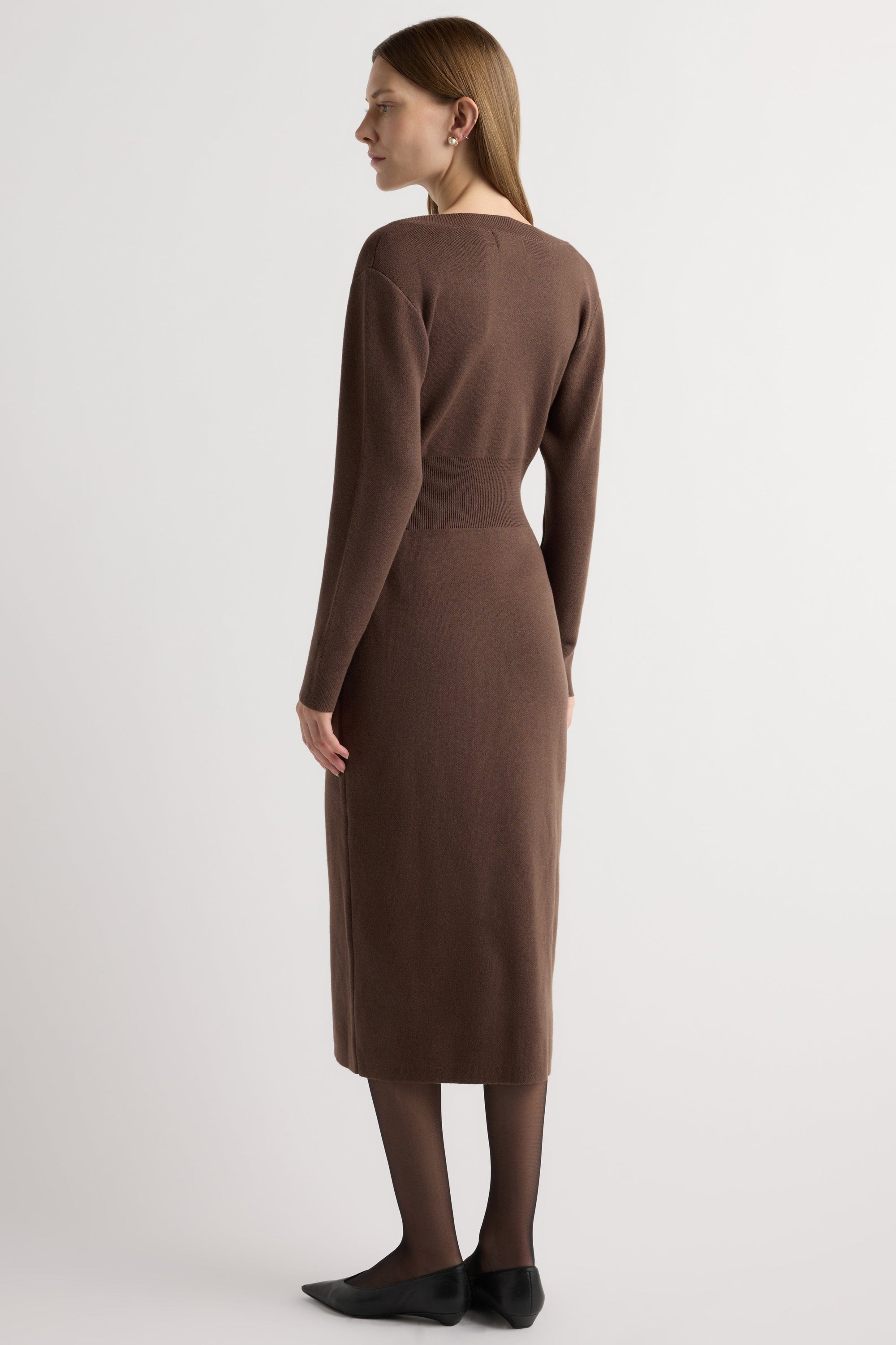 Bora Off-Shoulder V-Neck Sweater Dress