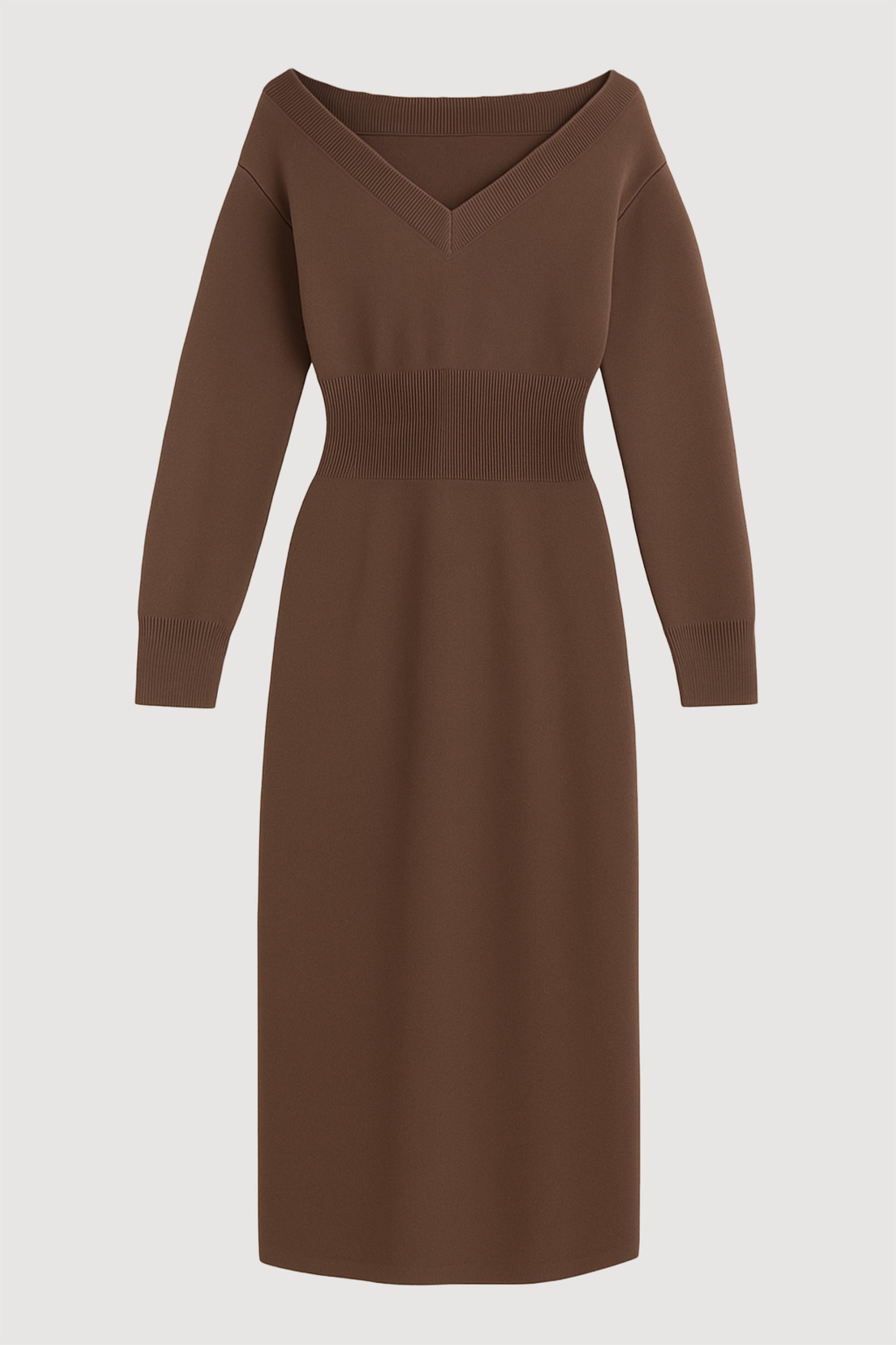 Bora Off-Shoulder V-Neck Sweater Dress