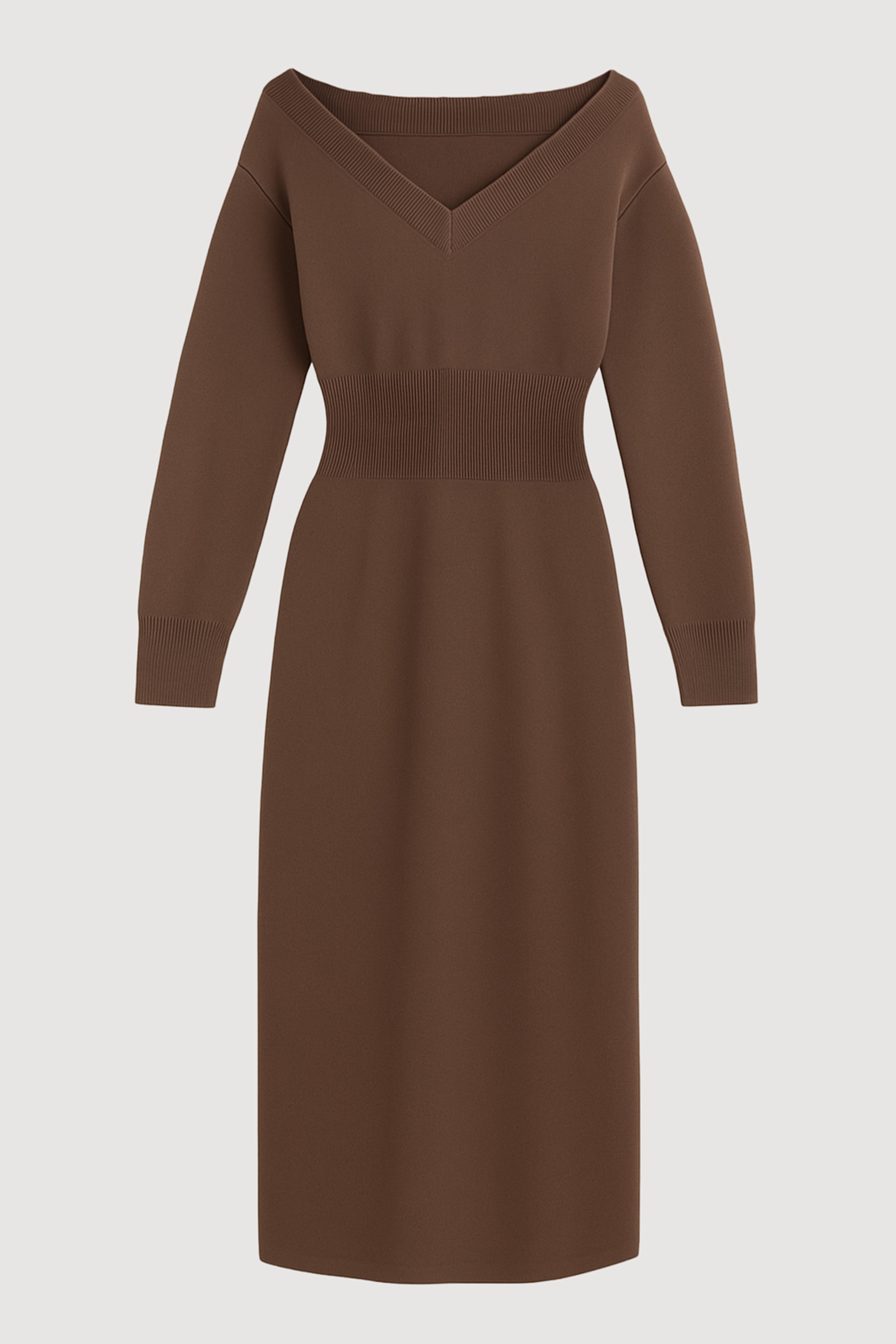 Bora Off-Shoulder V-Neck Sweater Dress