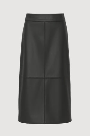 Briony Back-Slit Vegan Leather Skirt