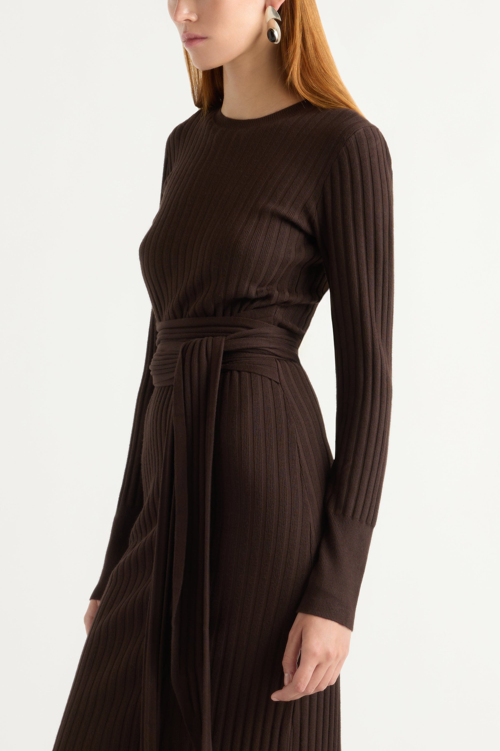 Carmen Tie-Front Ribbed Dress