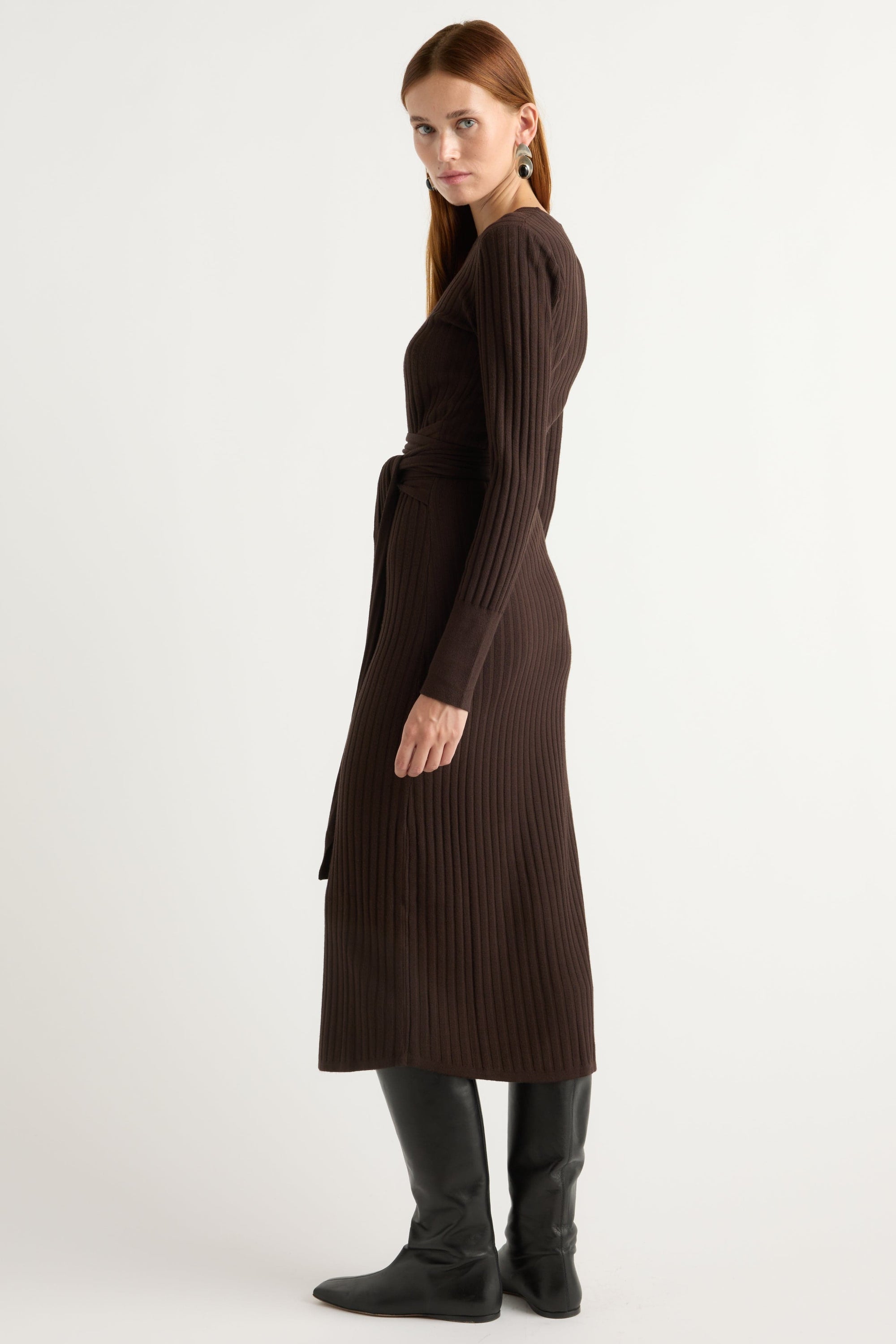 Carmen Tie-Front Ribbed Dress Carmen Tie-Front Ribbed Dress
