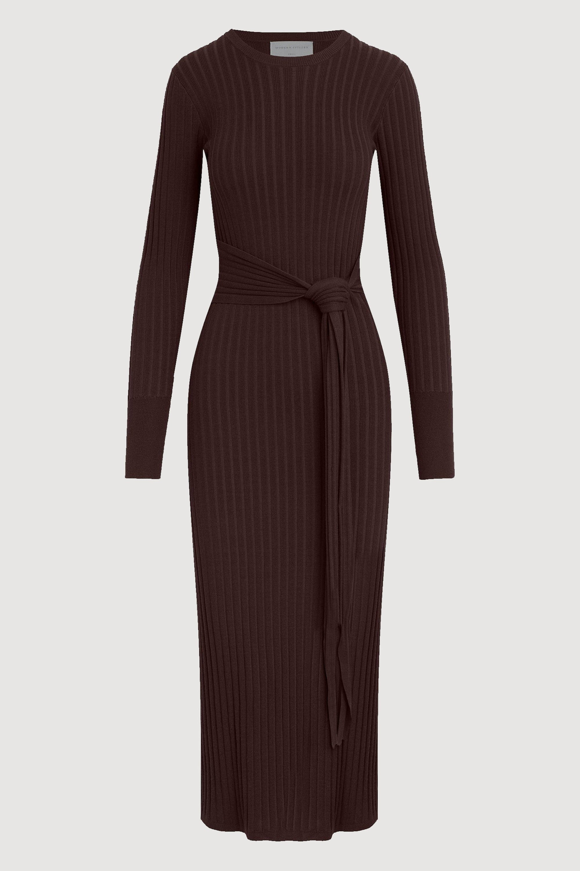 Carmen Tie-Front Ribbed Dress