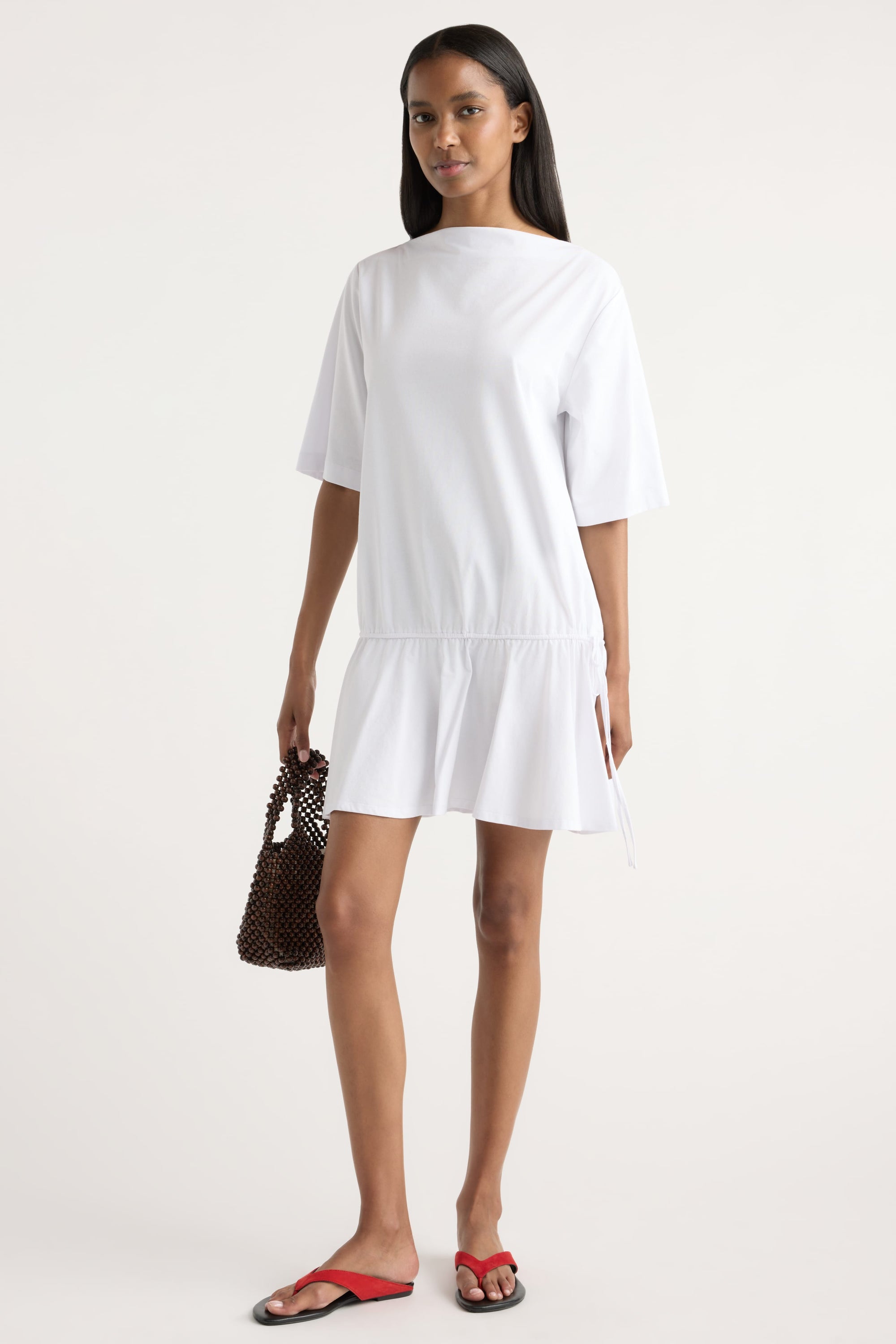 Caro Cinchable T-Shirt Dress White / XL
