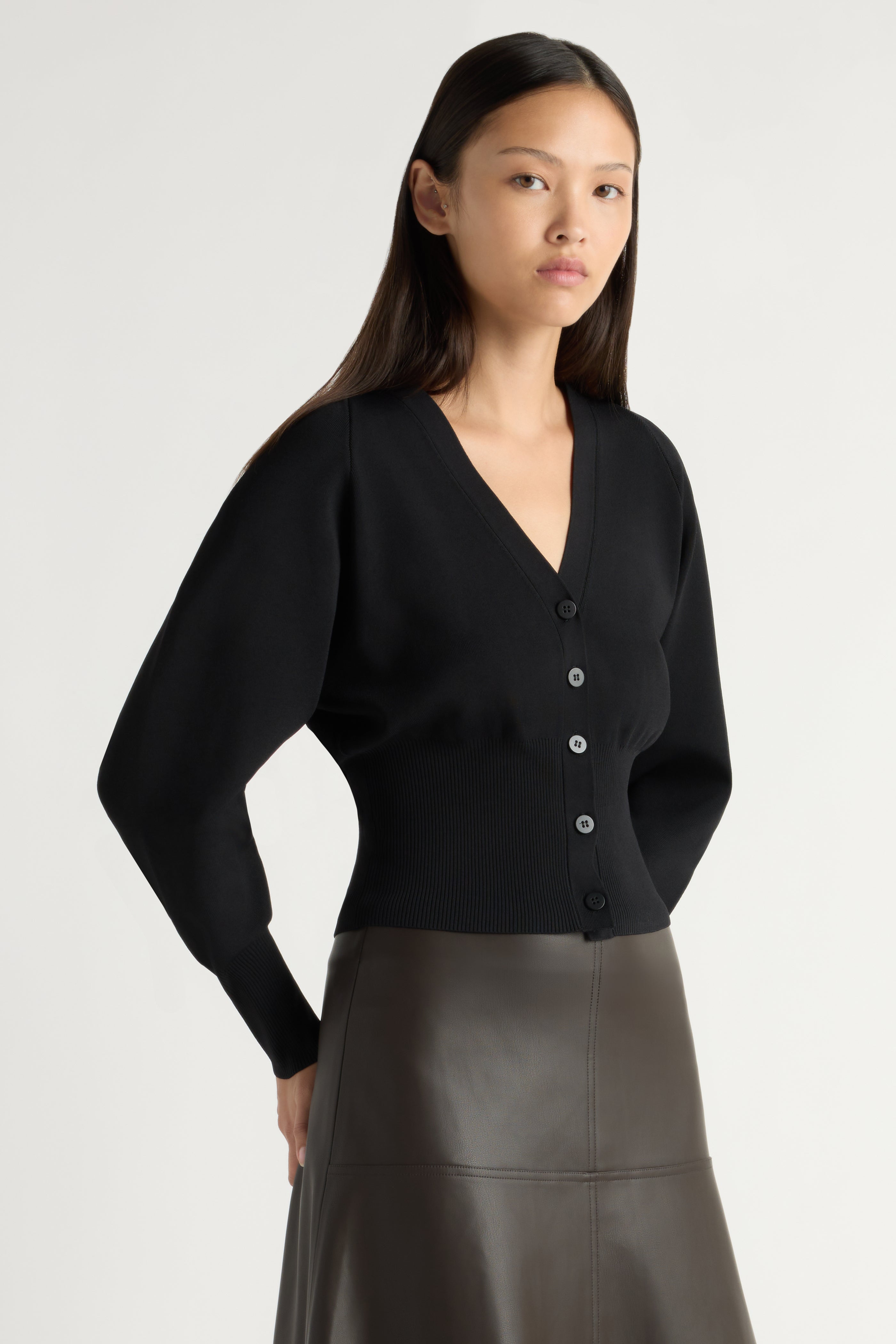 トップス ennoy BUTTON CARDIGAN BLACK L Carson Button-Front Cardigan