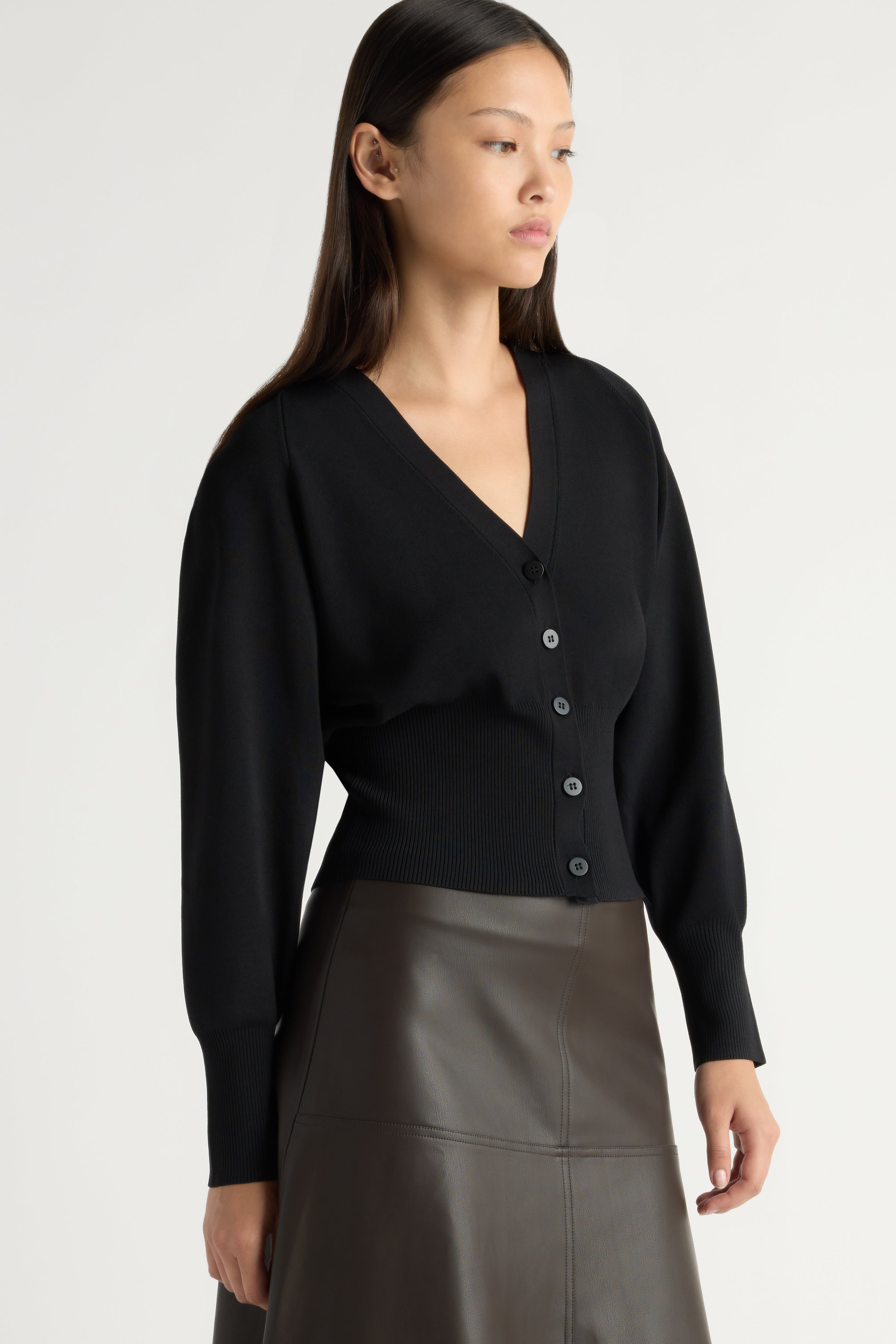 トップス ennoy BUTTON CARDIGAN BLACK L Carson Button-Front Cardigan