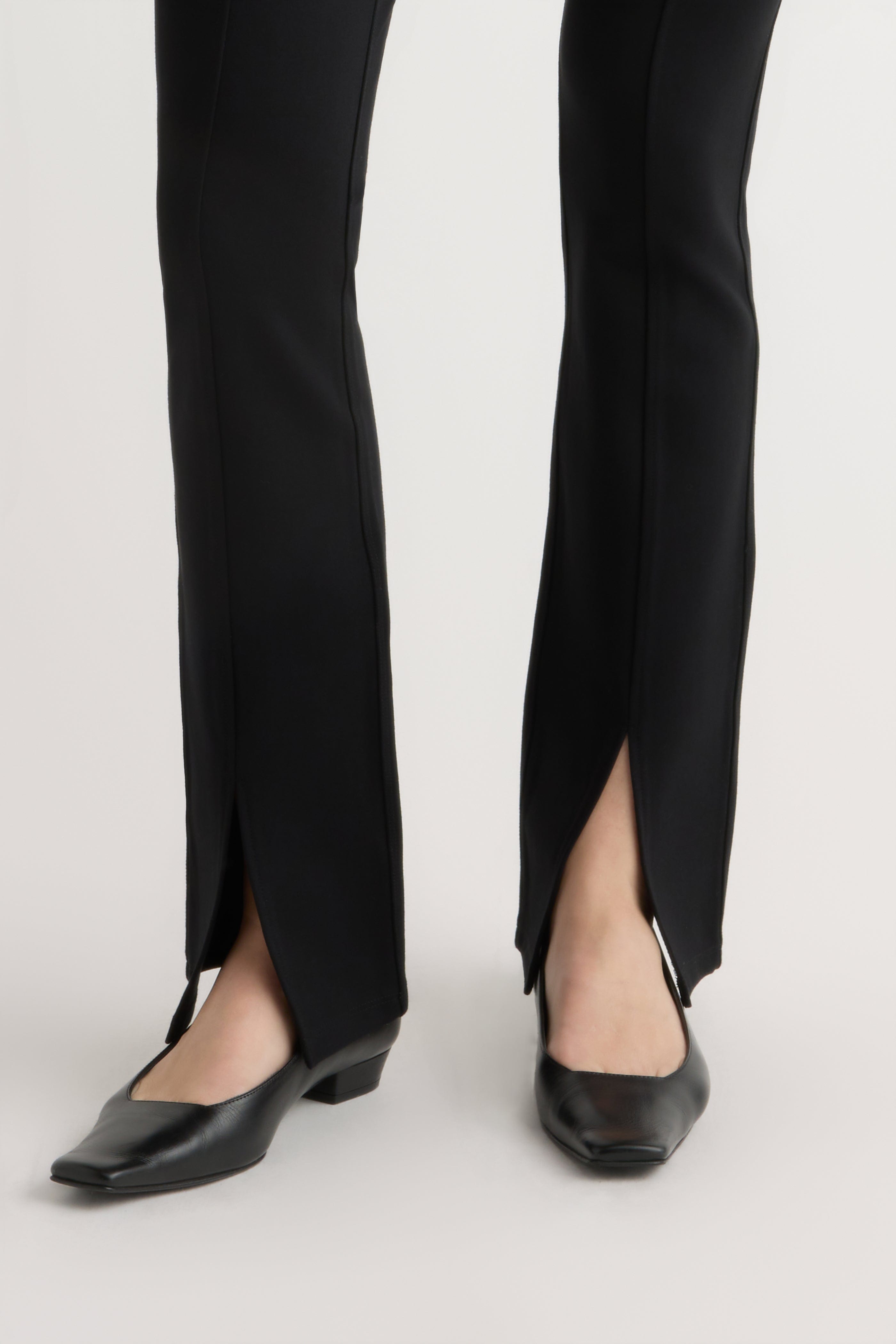 Cass Front-Split Ponte Stretch Pant