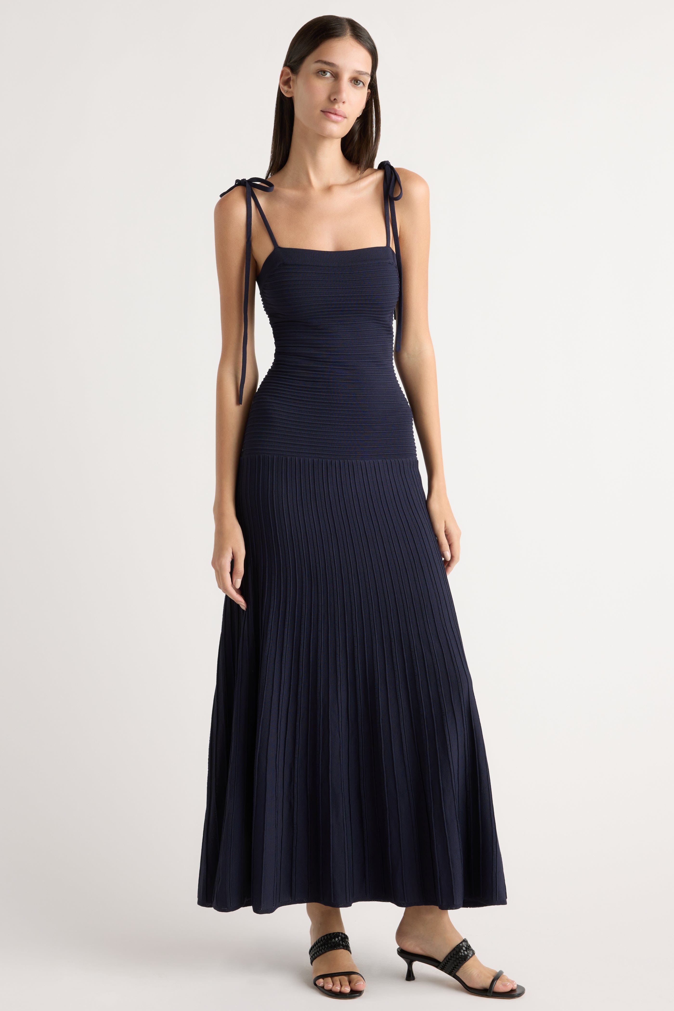 chinese dress ladies Narissa Metallic Knit Maxi Dress – Retrofete main image 1