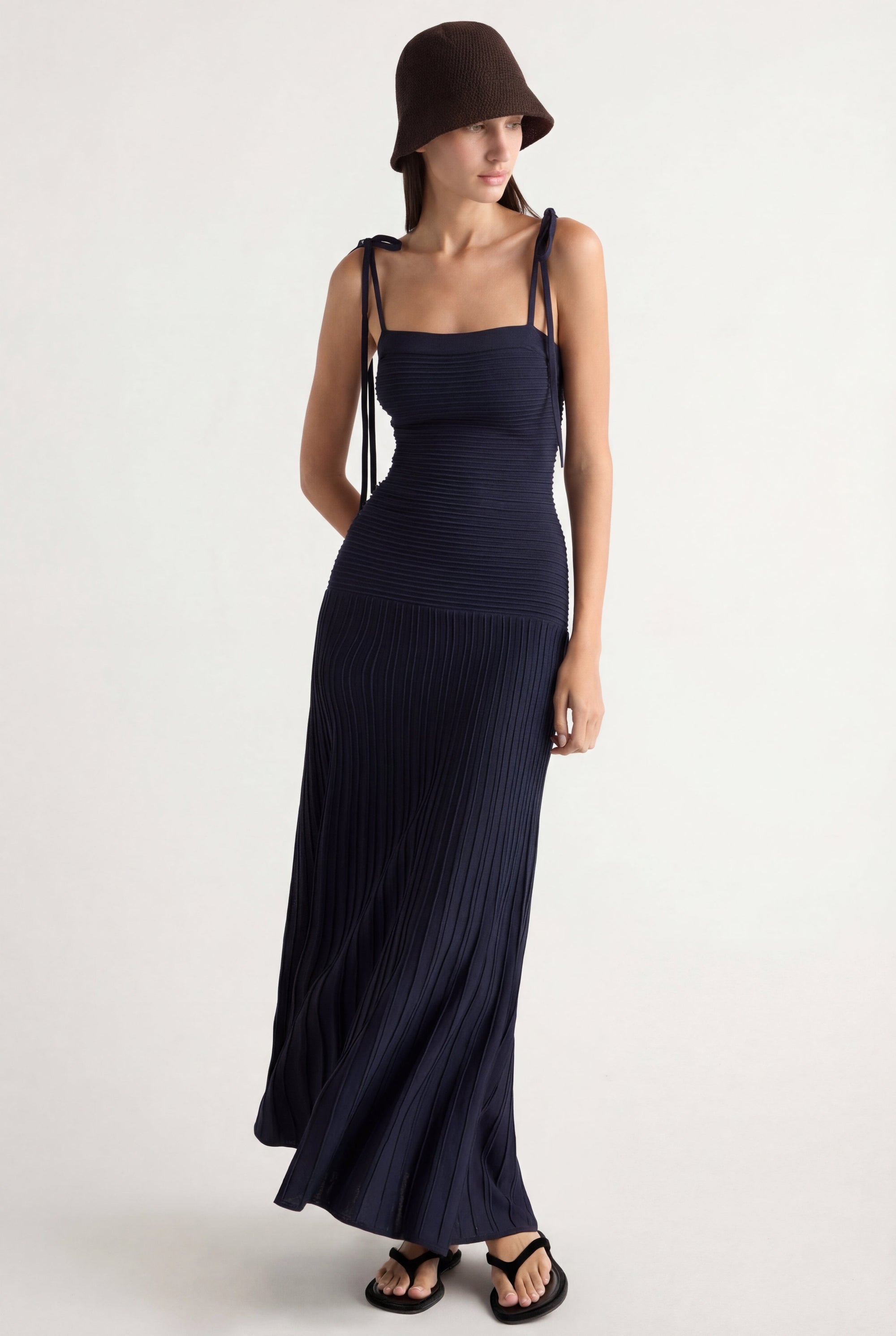 Chan Ottoman-Knit Dress Navy / Regular / L