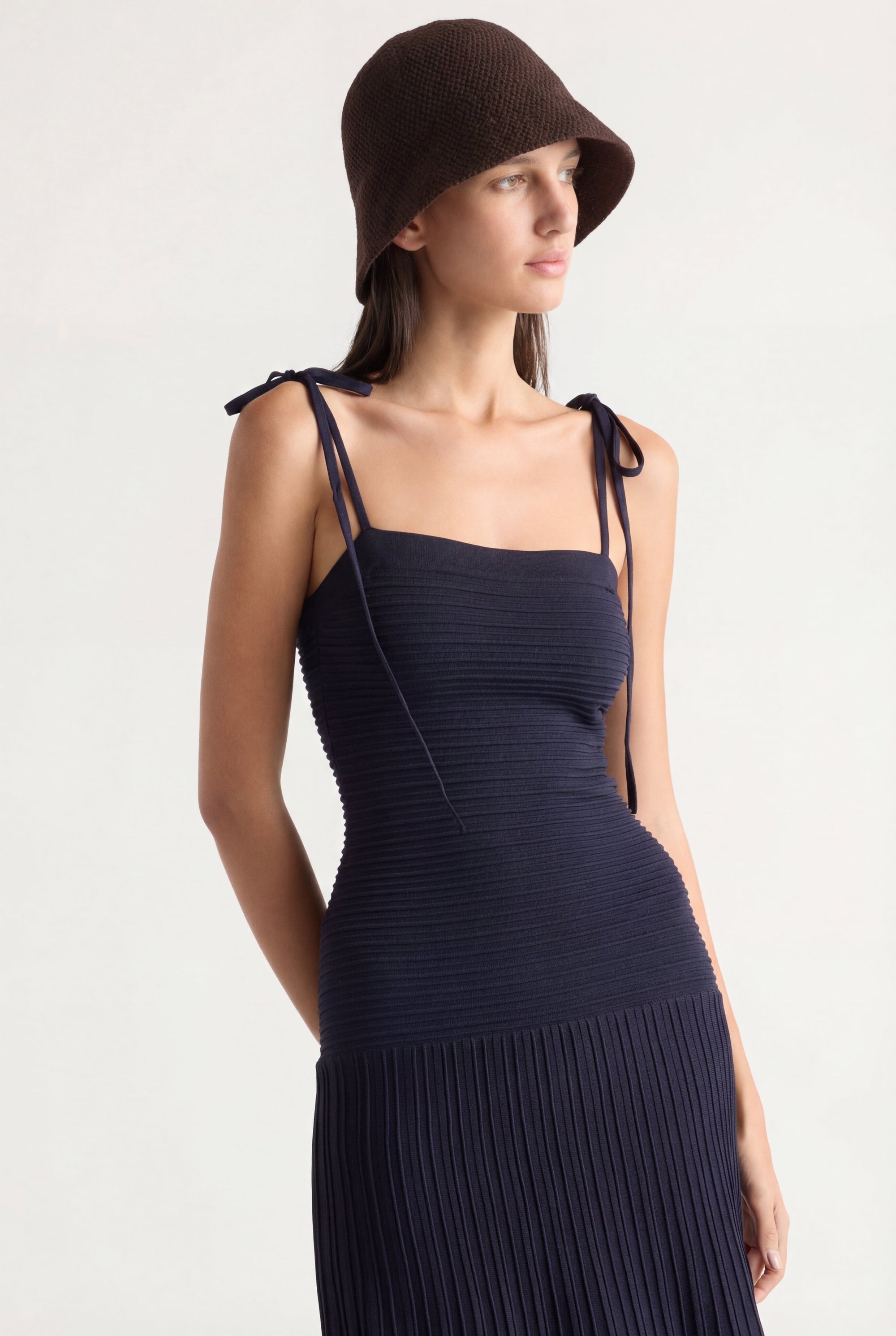 Chan Ottoman-Knit Dress Navy / Regular / L