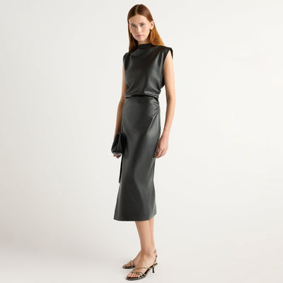 Channing Vegan Leather Dress Black / Regular / XL