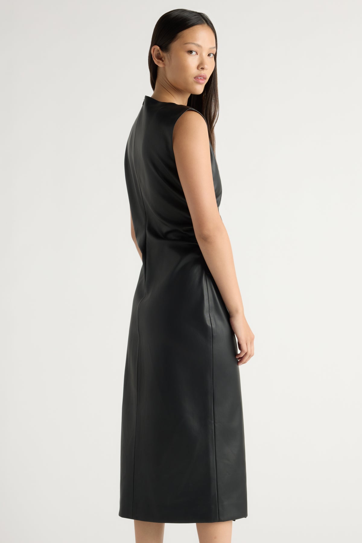 v neck leather dress Channing Vegan or hand wash in MAXIMALIST Size:44 Regular Thursday Boot Company Women's