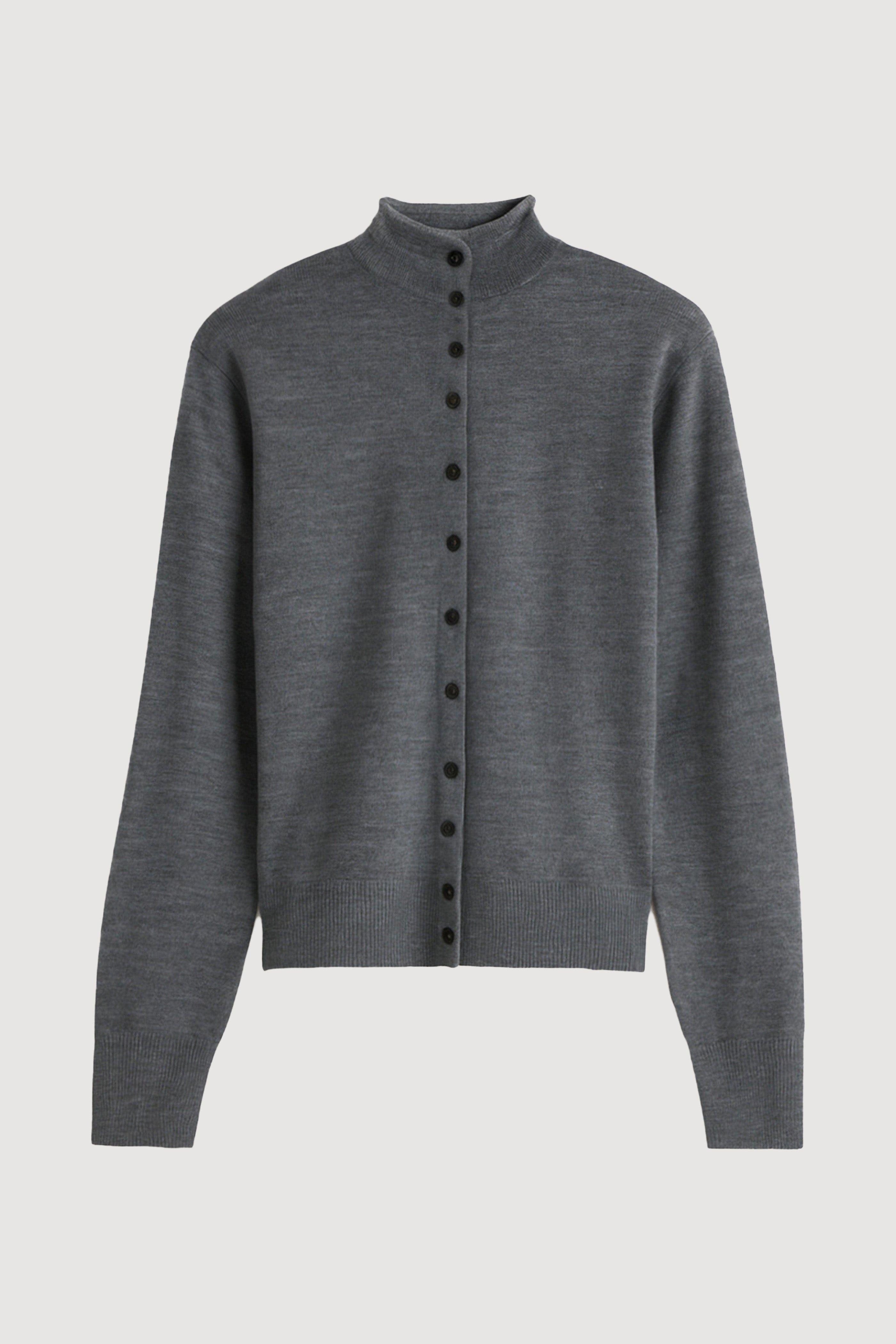 Charlee Lightweight Wool Button Cardigan
