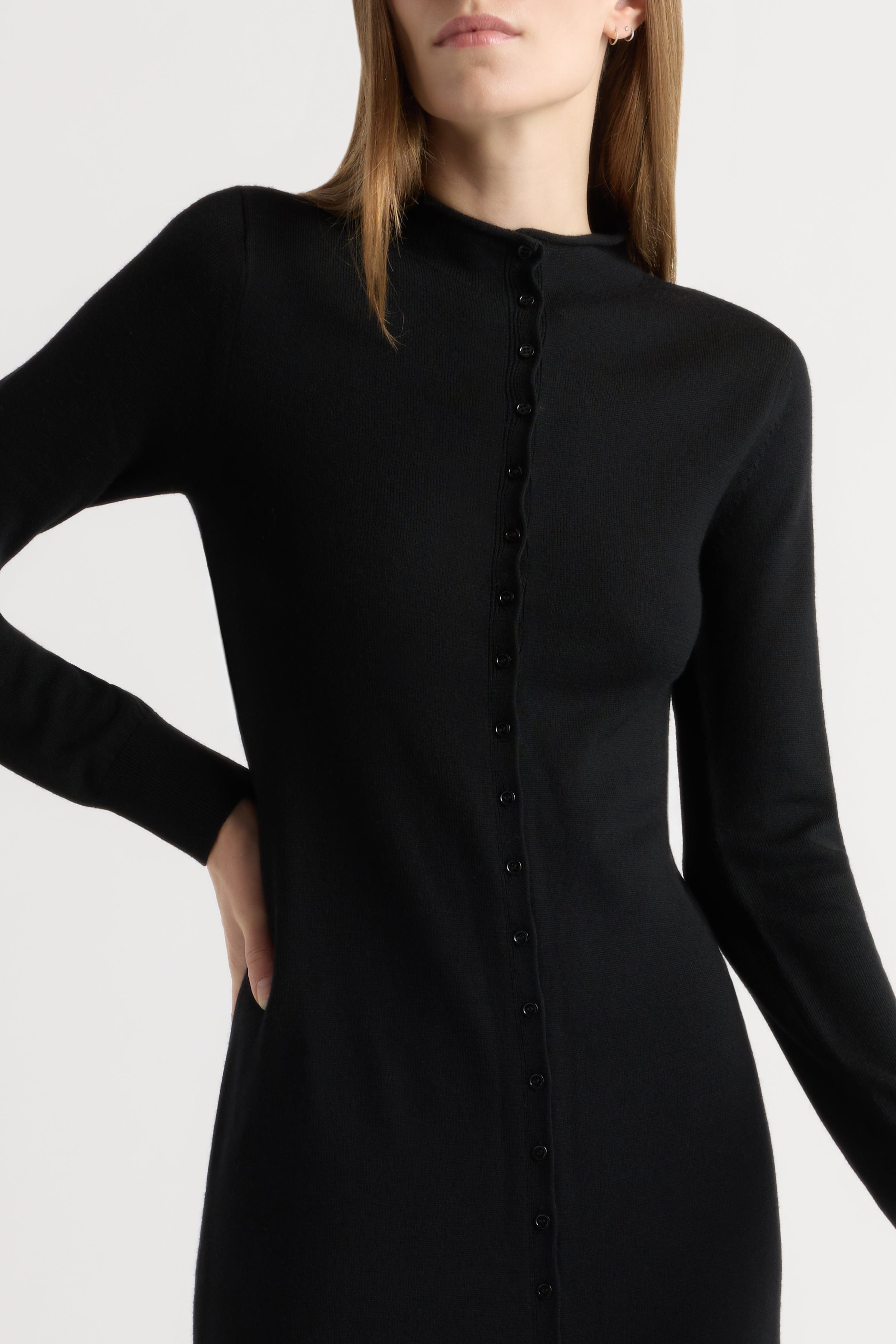 Charu Wool Button Maxi Dress