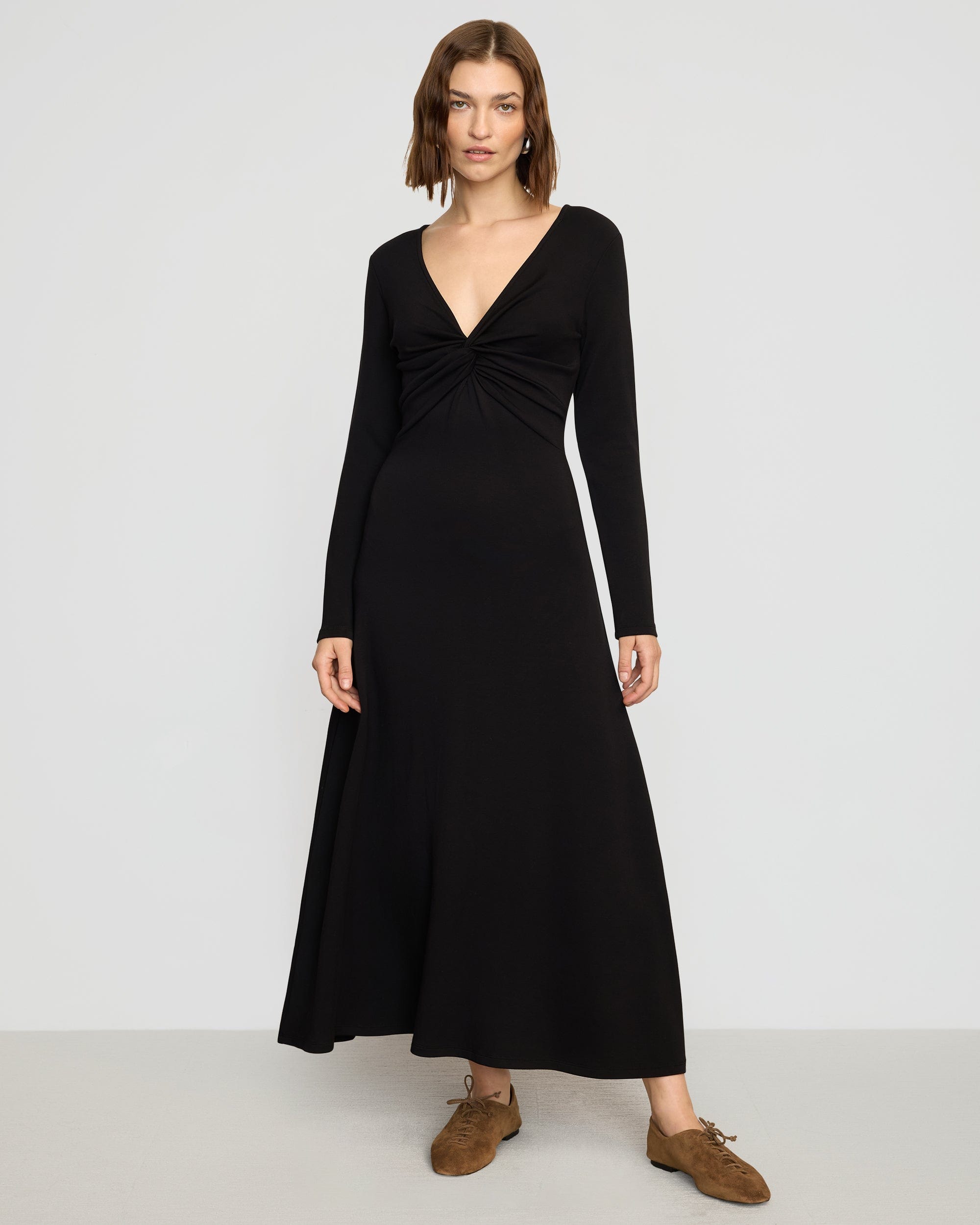 Cotton Jersey I-Line Dress - black - Mame Kurogouchi