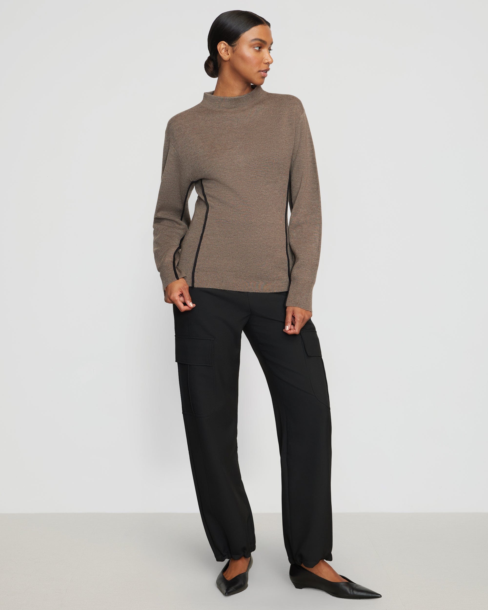 Clarice Contrast-Piping Sweater