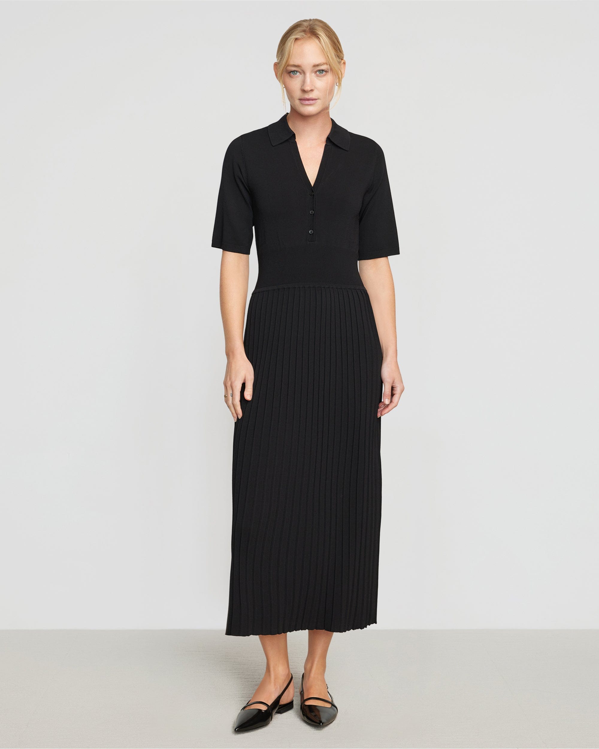 Cora Pleated Sweater Dress