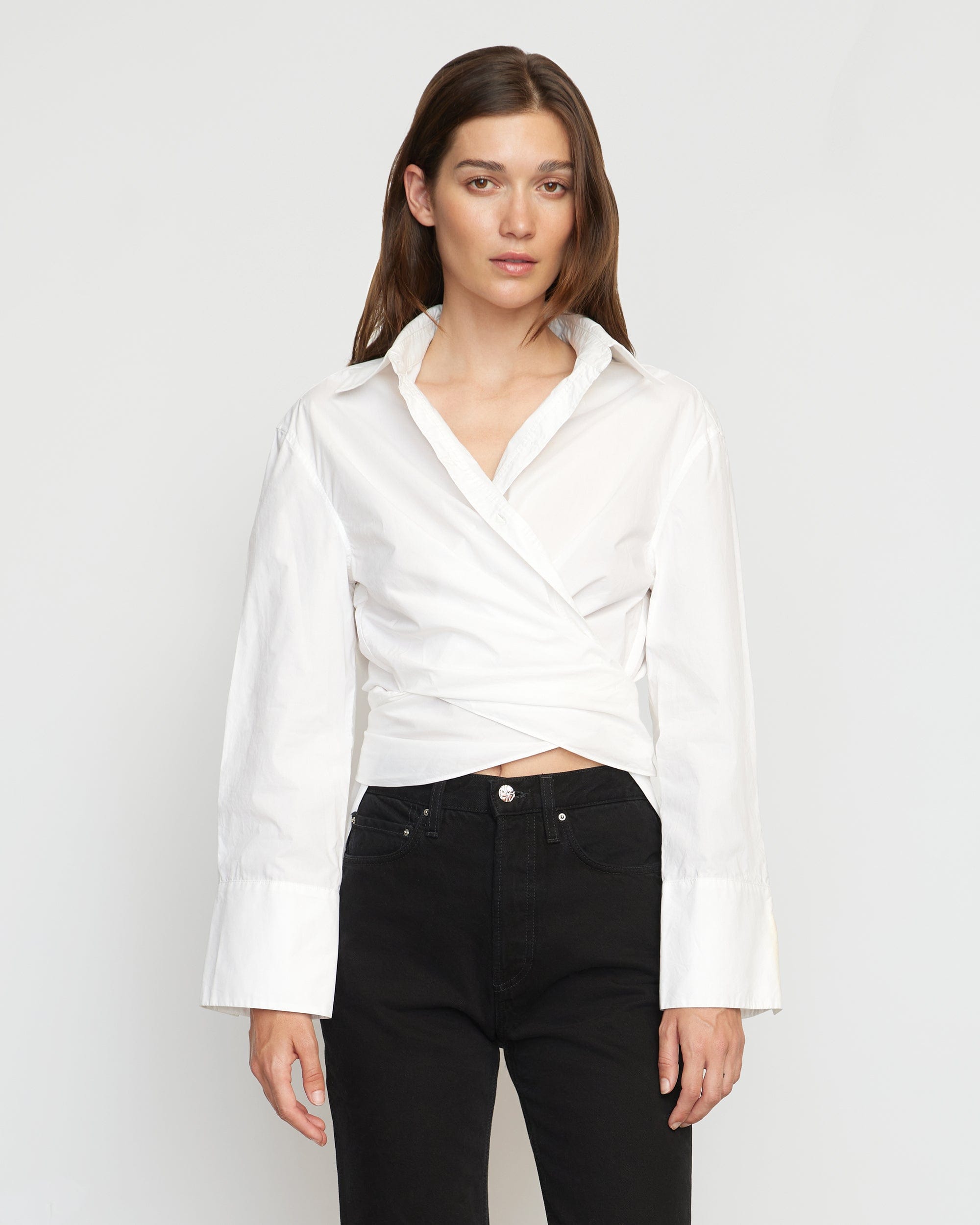 Corrine Crossover Tie-Back Shirt