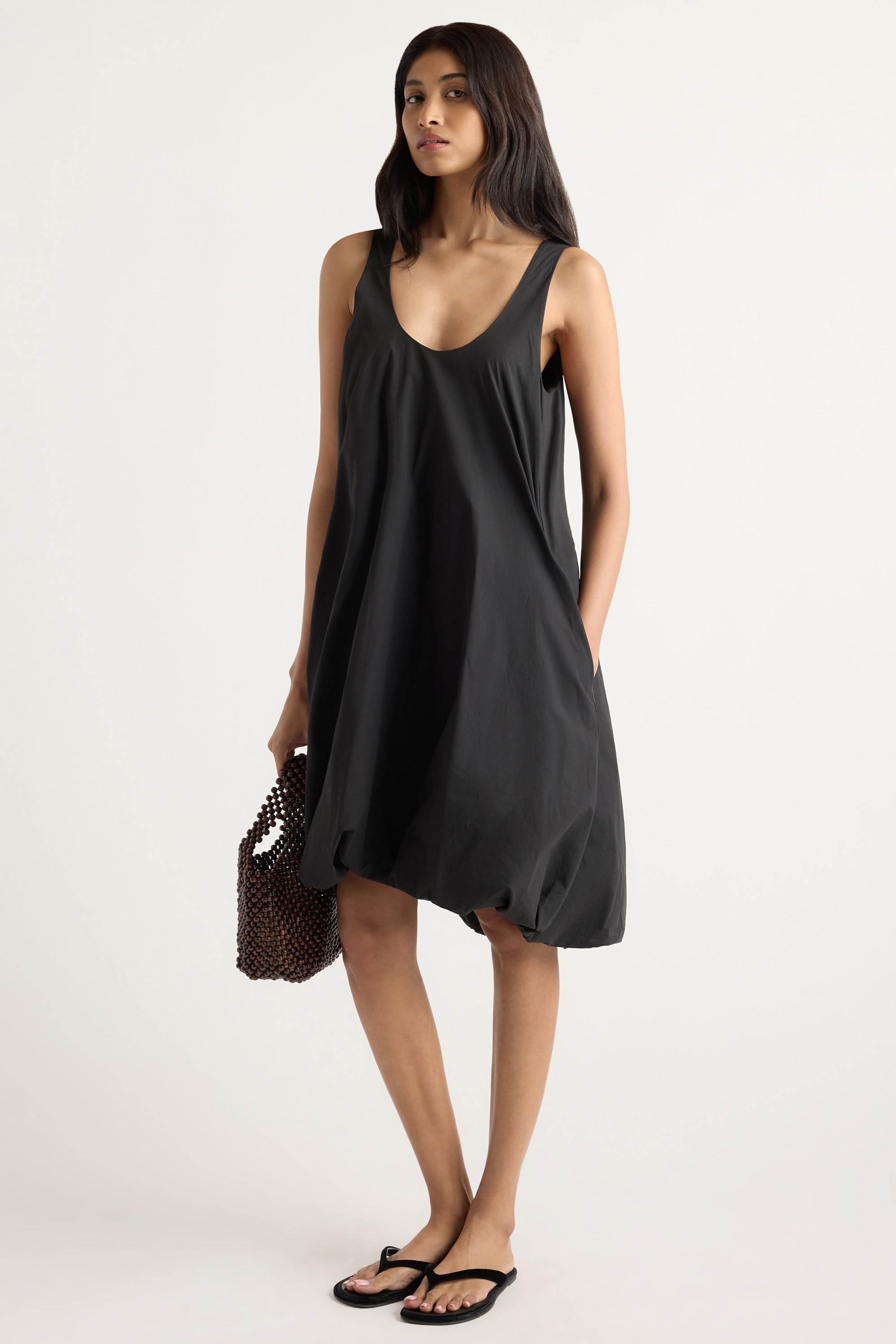 Cosima Hi-Lo Bubble-Hem Dress Black / XL Cosima Hi-Lo Bubble-Hem Dress Black / XL
