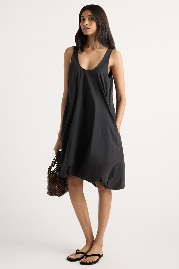 Cosima Hi-Lo Bubble-Hem Dress Black / XL Cosima Hi-Lo Bubble-Hem Dress Black / XL