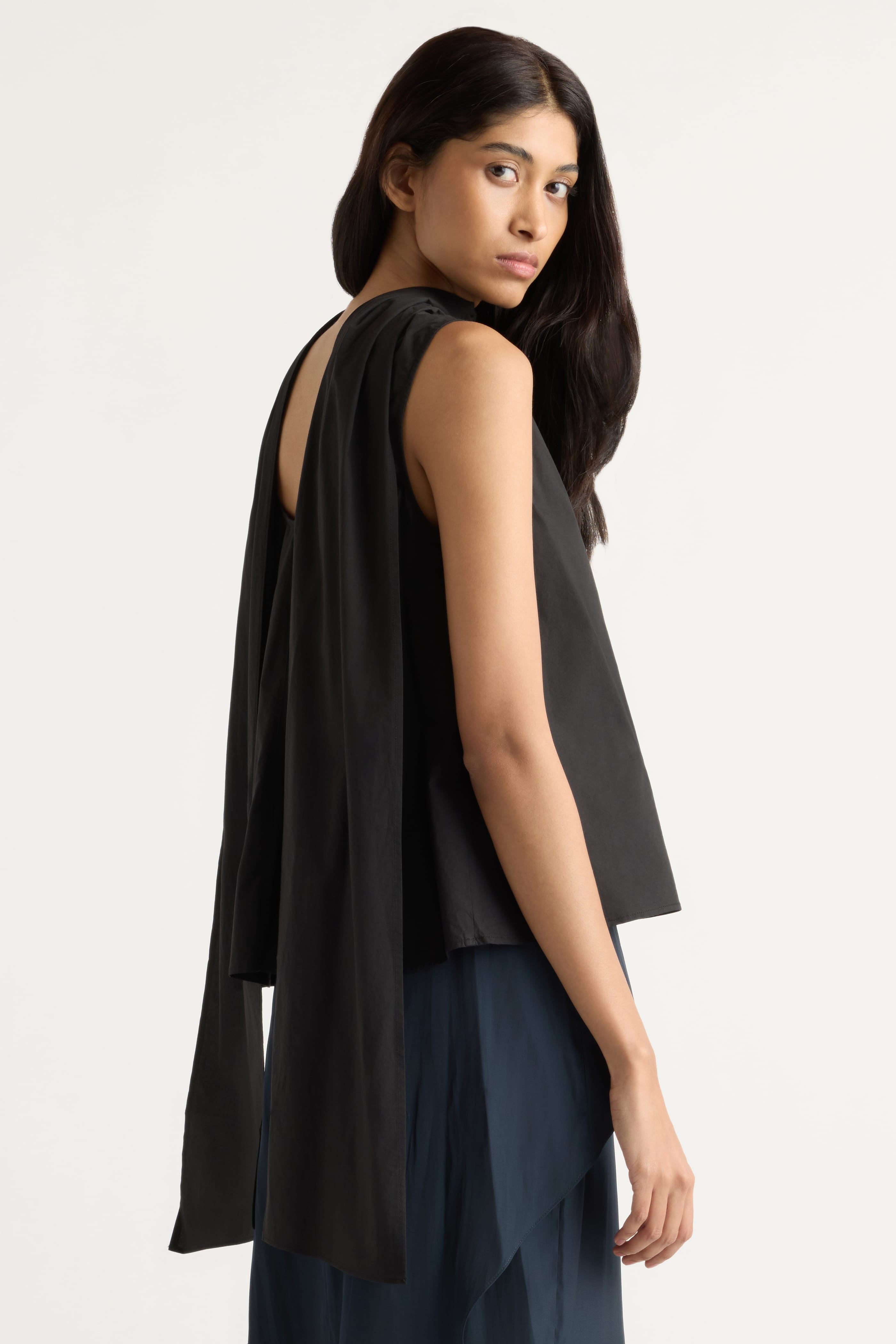 Dominika Drape Scarf-Neck Blouse