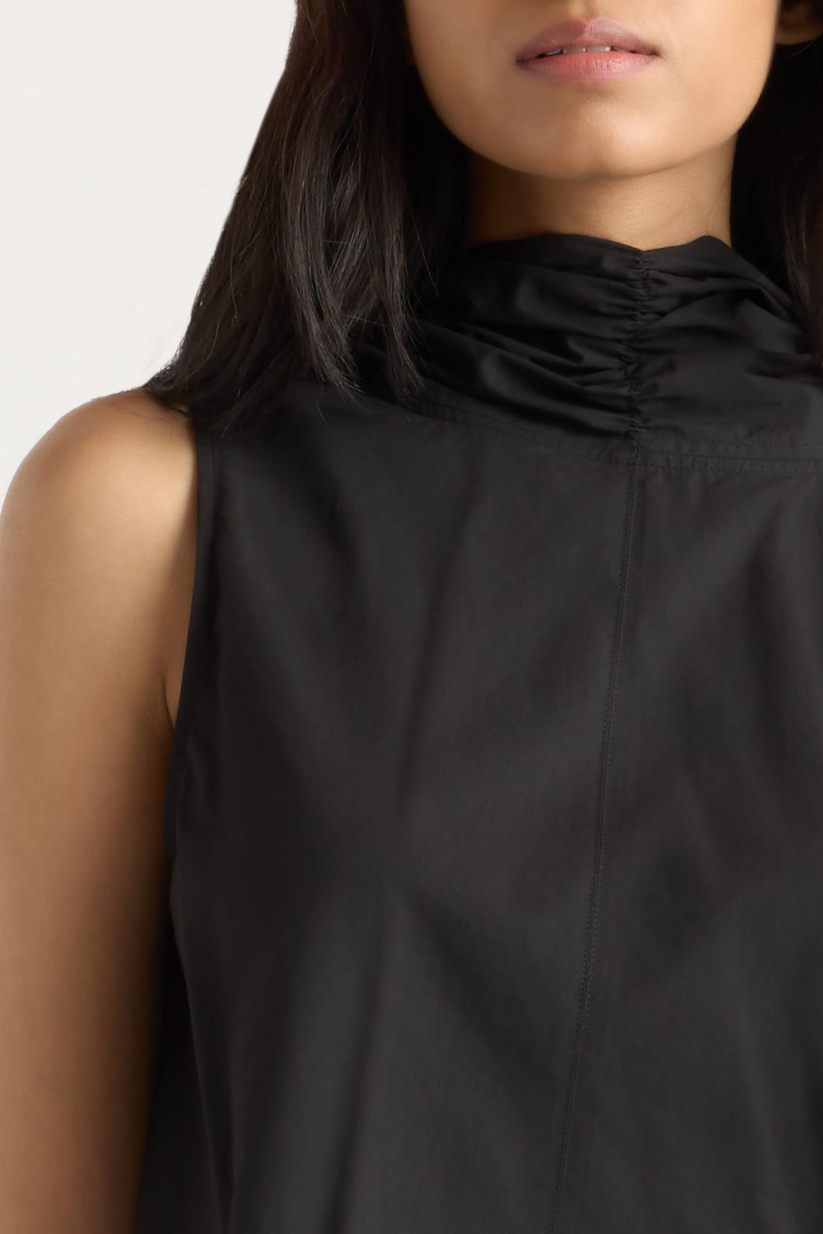 Dominika Drape Scarf-Neck Blouse