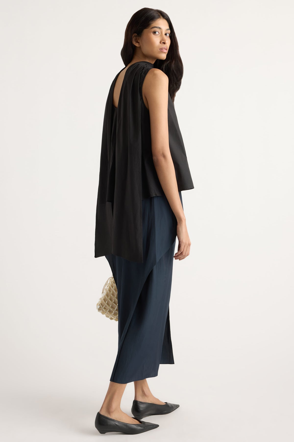 Dominika Drape Scarf-Neck Blouse