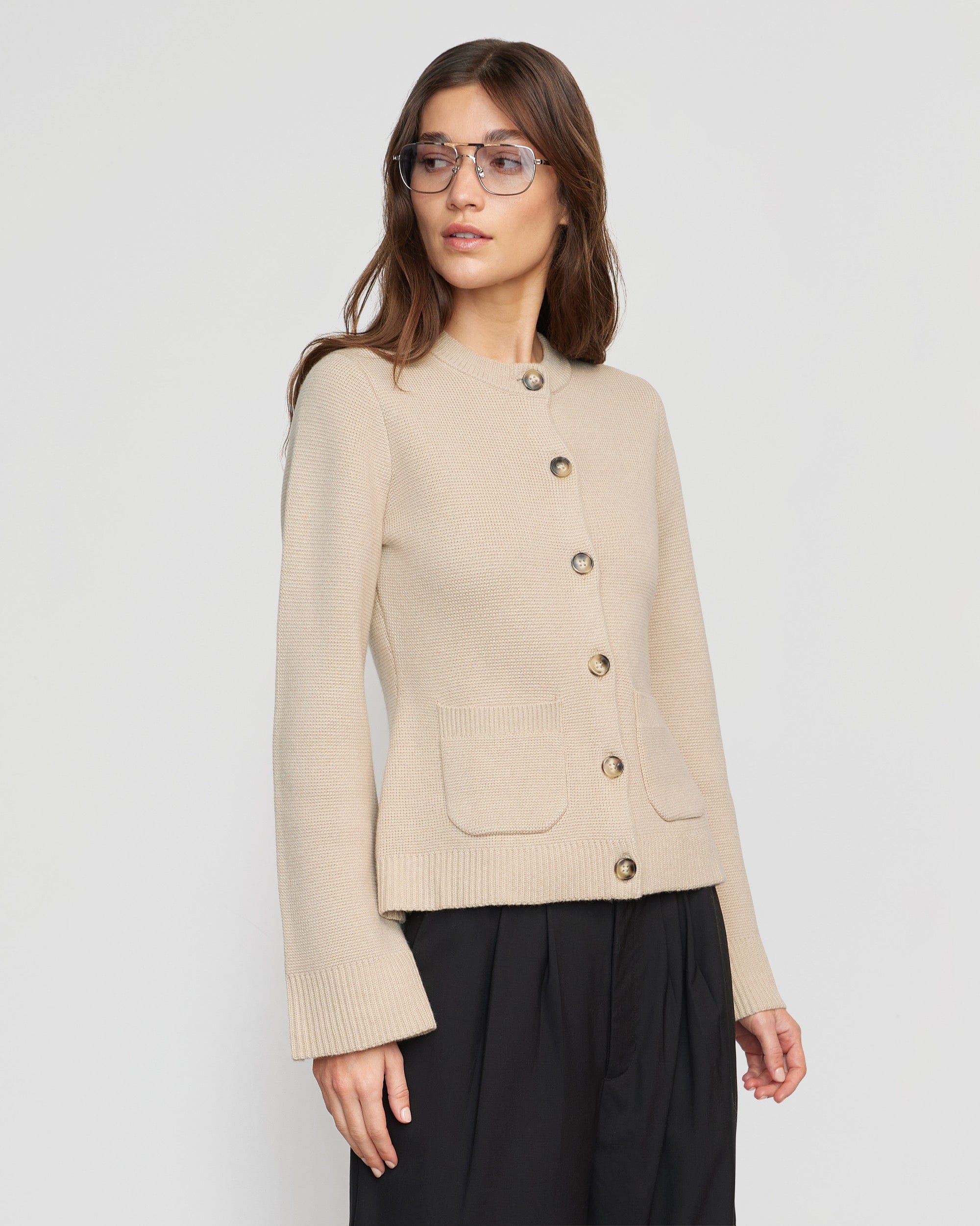 ennoy BUTTON CARDIGAN BROWN