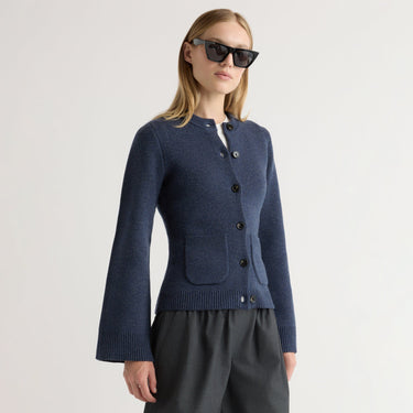 Jess | Eames Organic Cotton-Wool Button Cardigan in Size Small