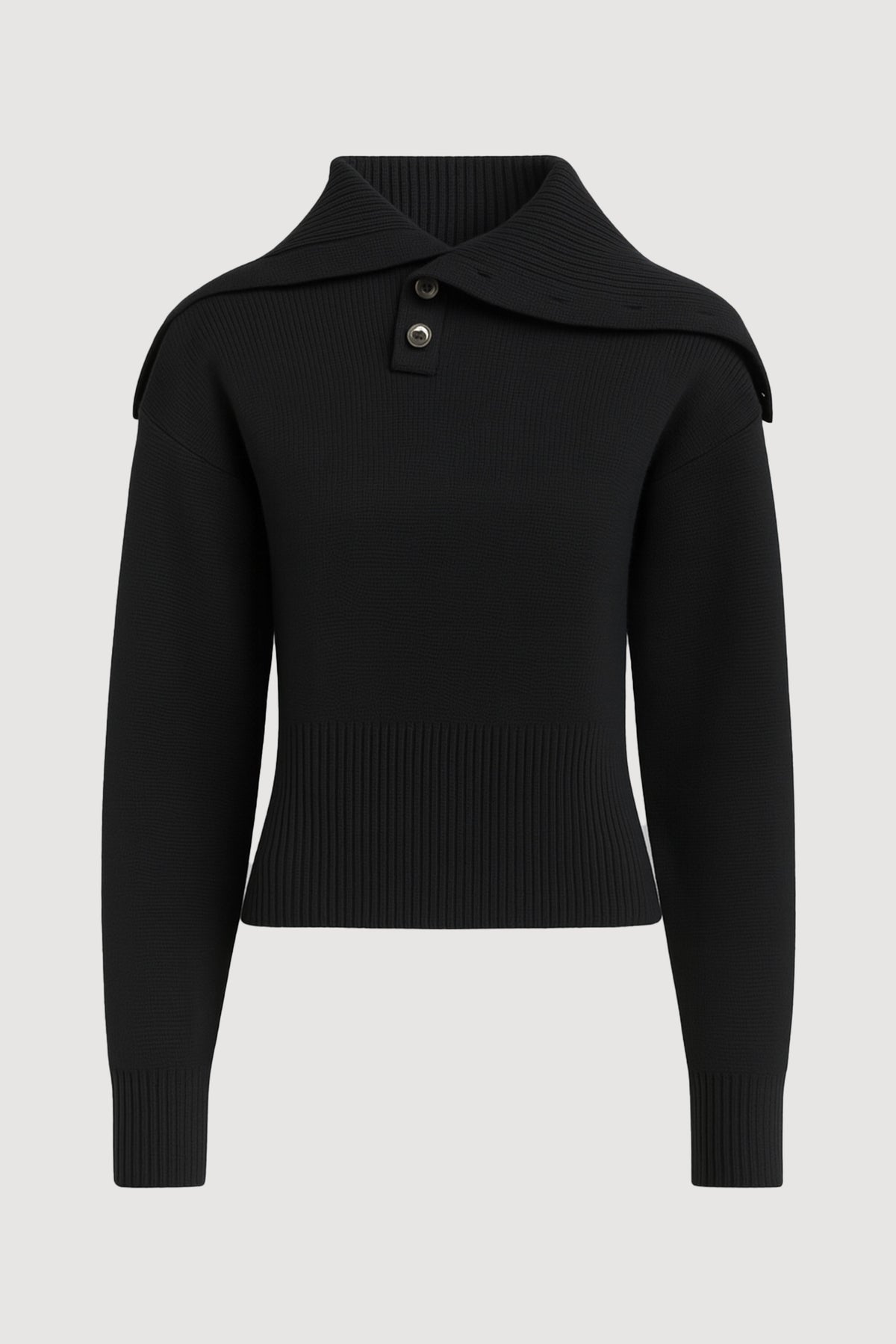 Elijah Foldover Button-Collar Sweater