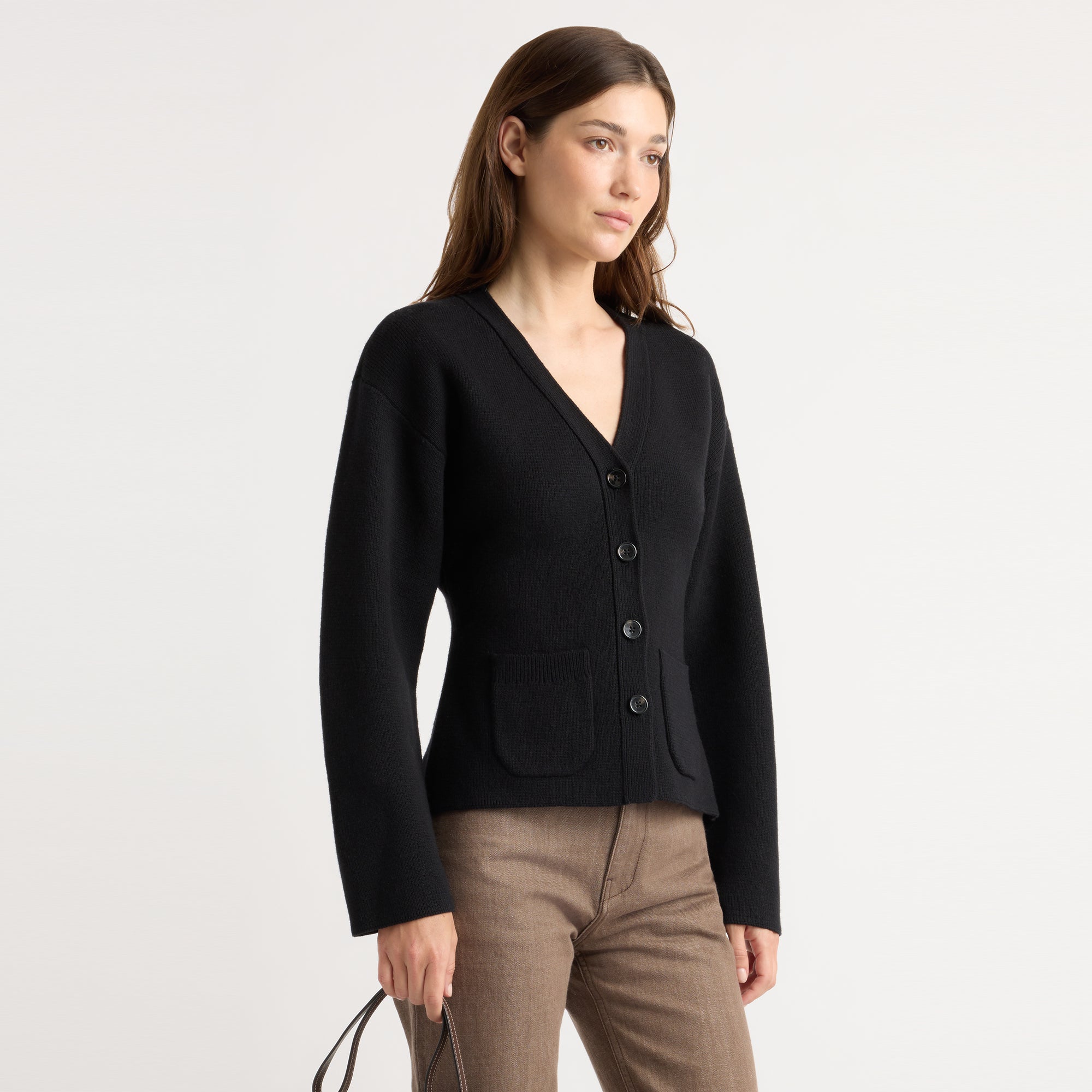 Elinor Organic Cotton-Wool V-Neck Cardigan