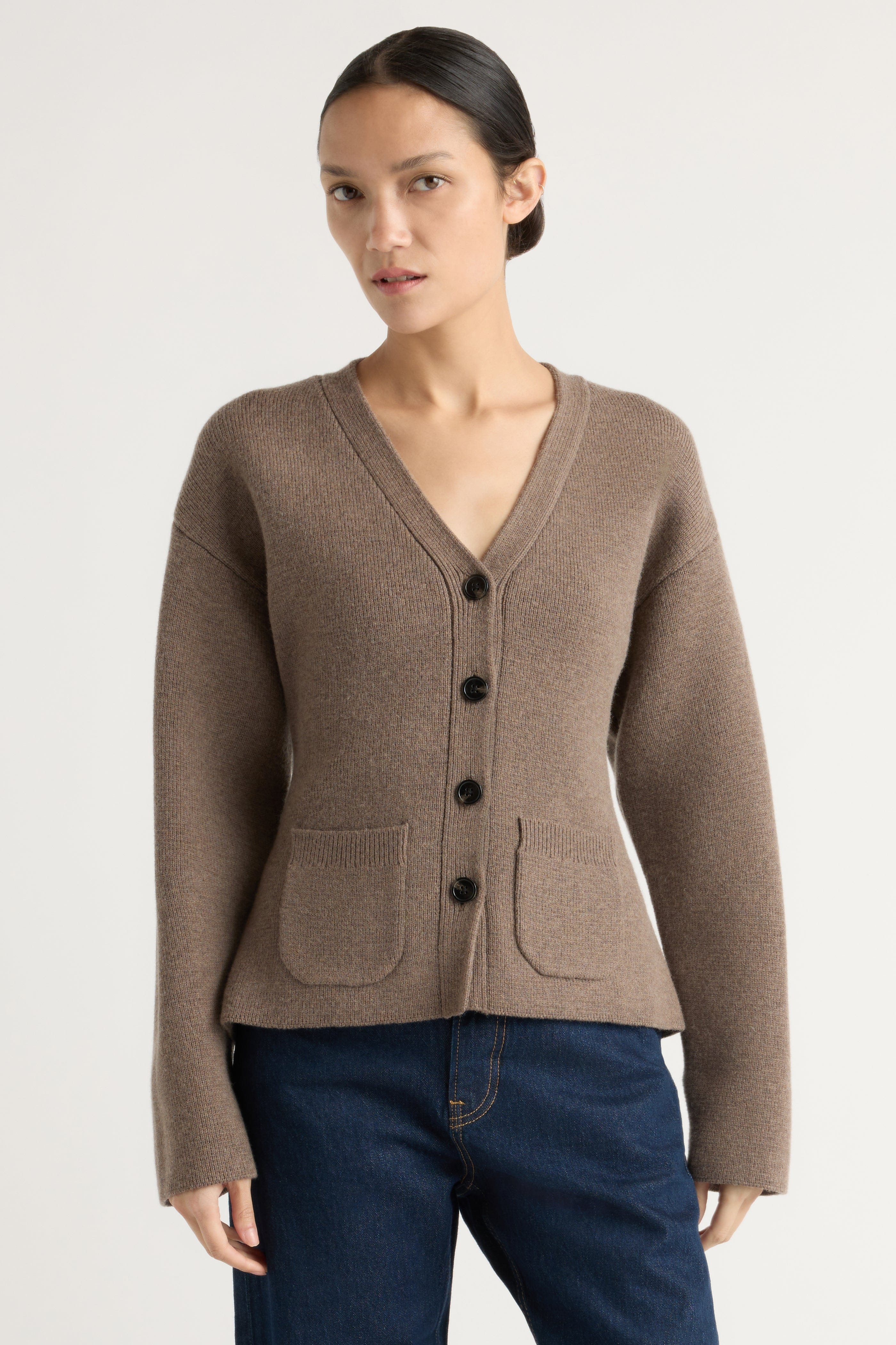 Elinor Organic Cotton-Wool V-Neck Cardigan