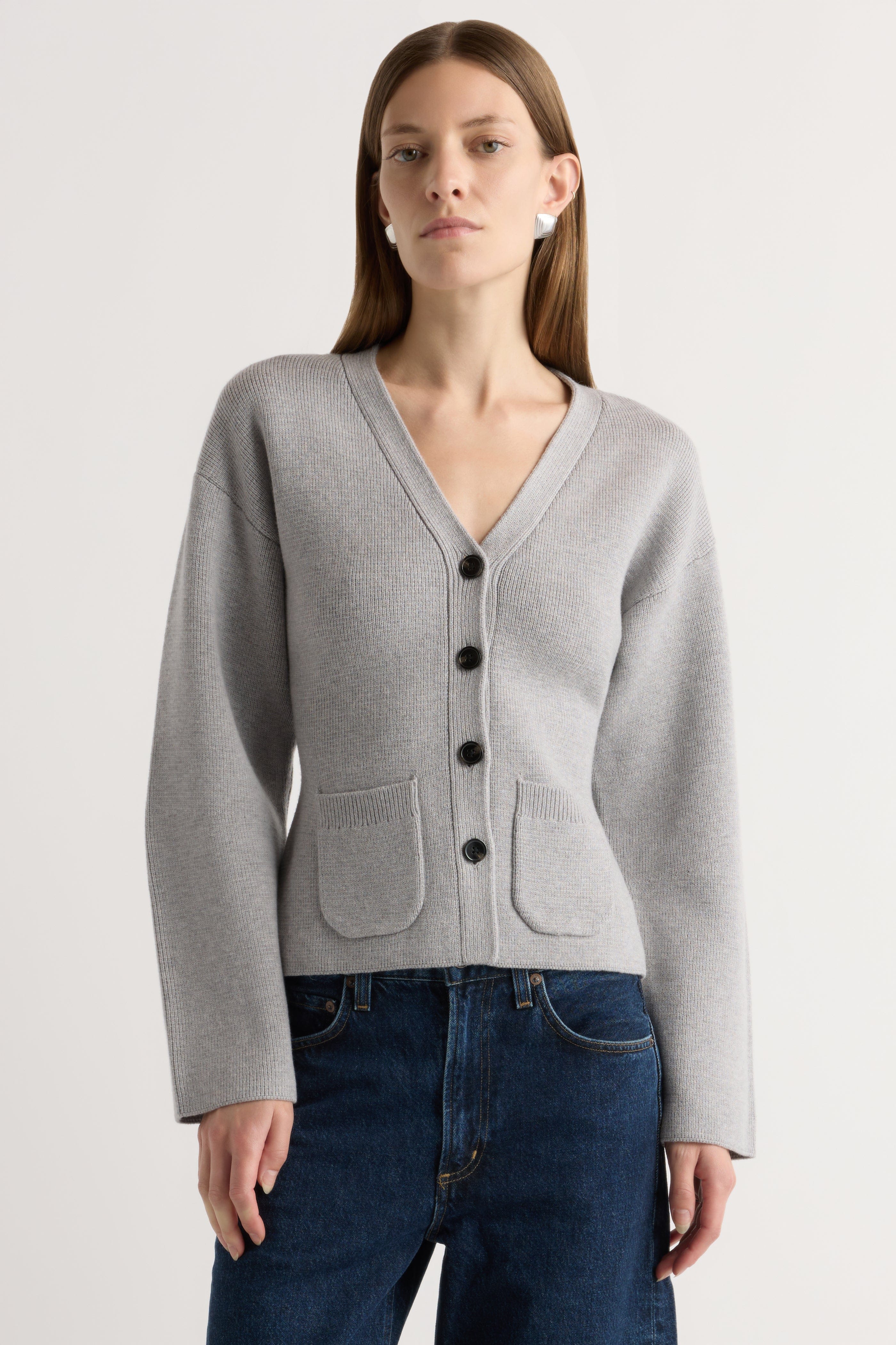 Elinor Organic Cotton-Wool V-Neck Cardigan