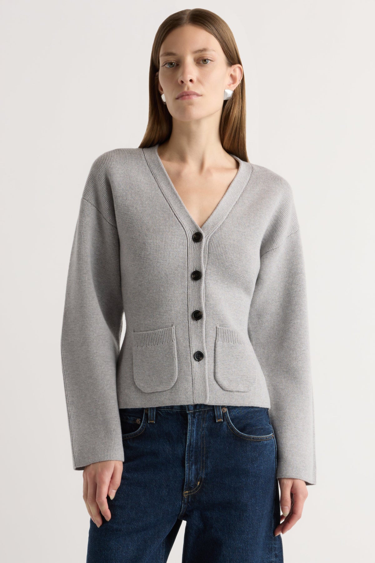 Elinor Organic Cotton-Wool V-Neck Cardigan