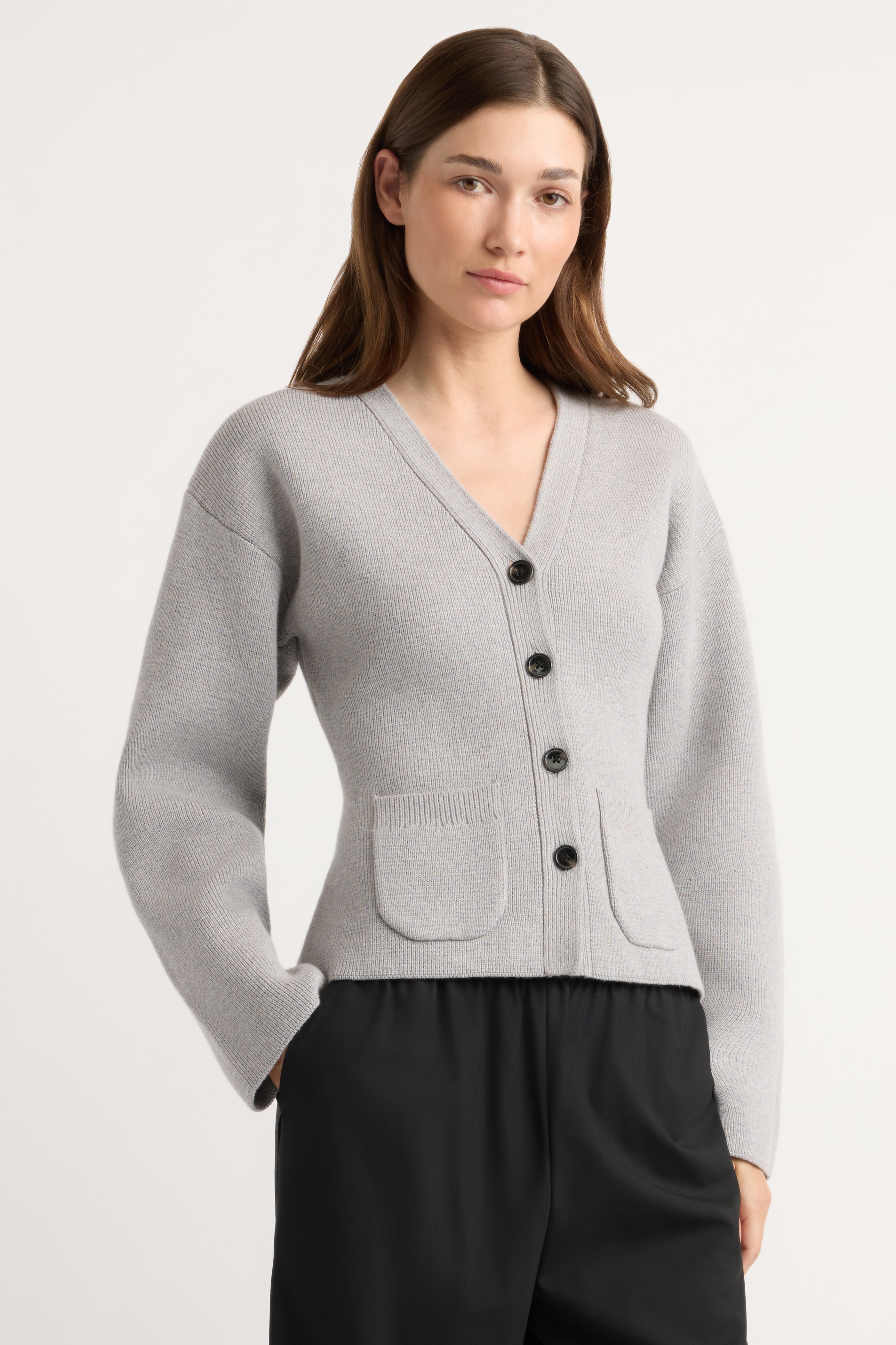 Elinor Organic Cotton-Wool V-Neck Cardigan