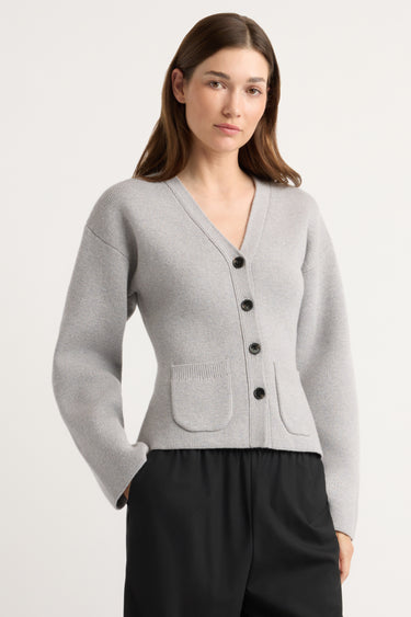 Renée | Elinor Organic Cotton Wool V-Neck Cardigan in Size Small