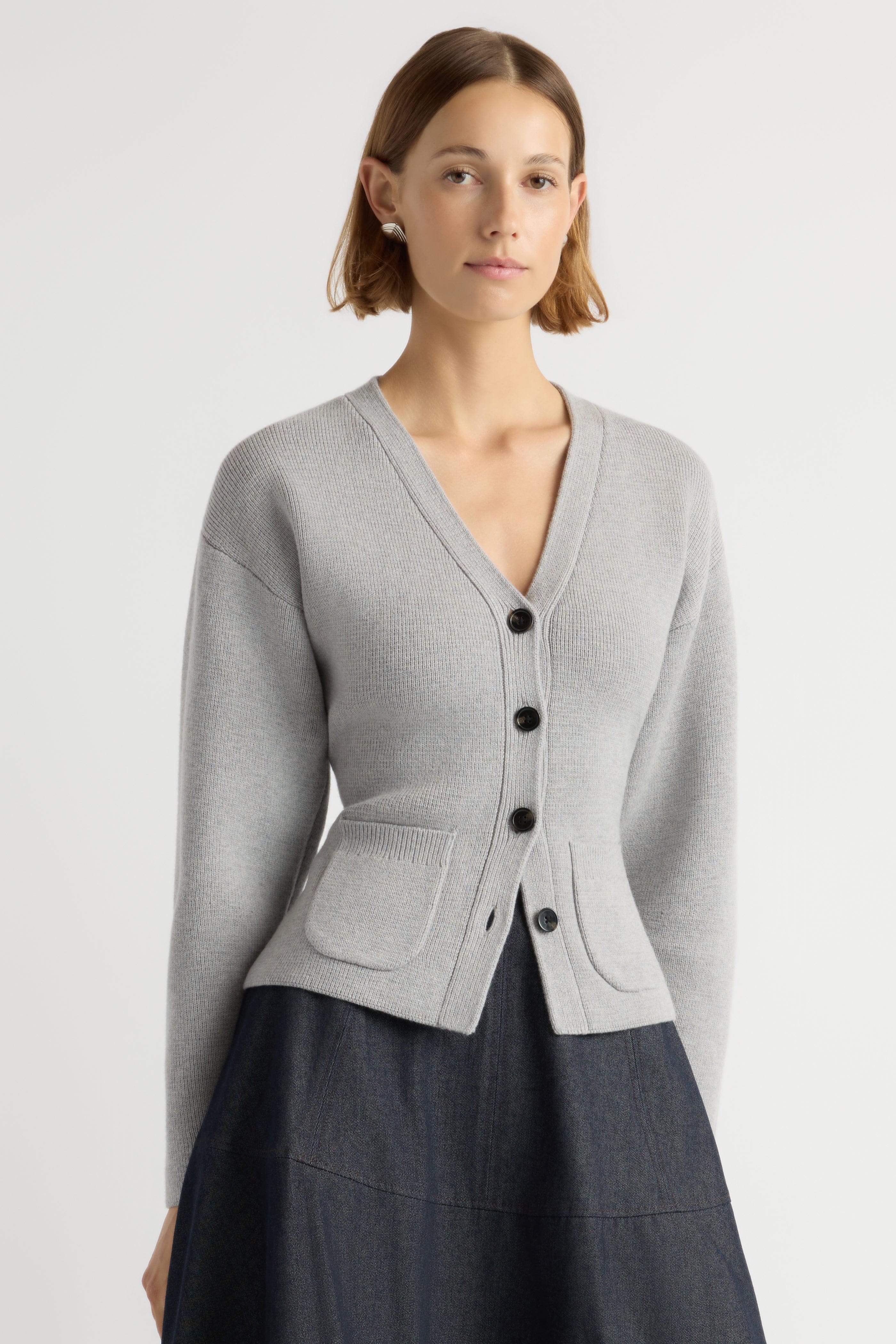 Elinor Organic Cotton-Wool V-Neck Cardigan
