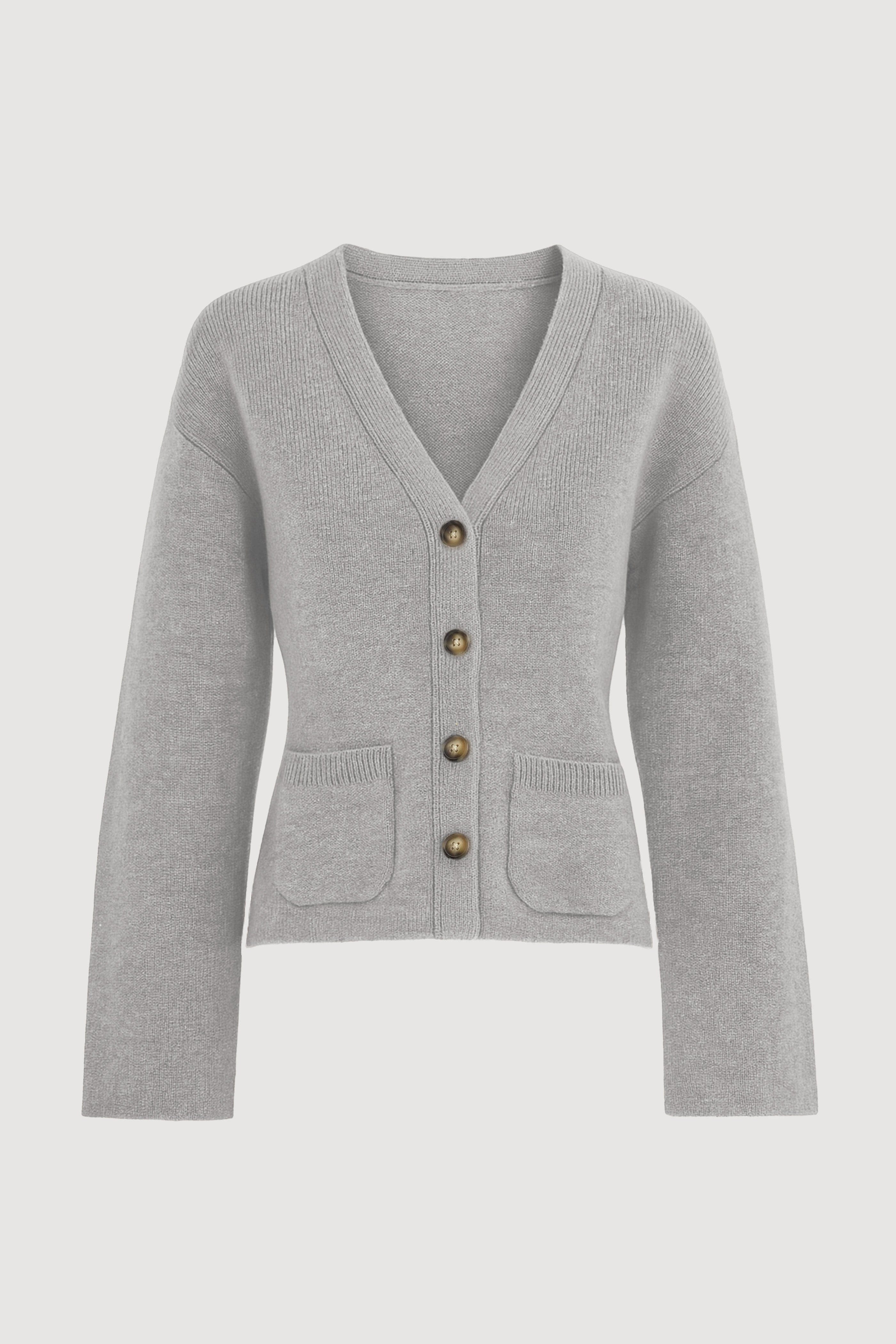 Elinor Organic Cotton-Wool V-Neck Cardigan