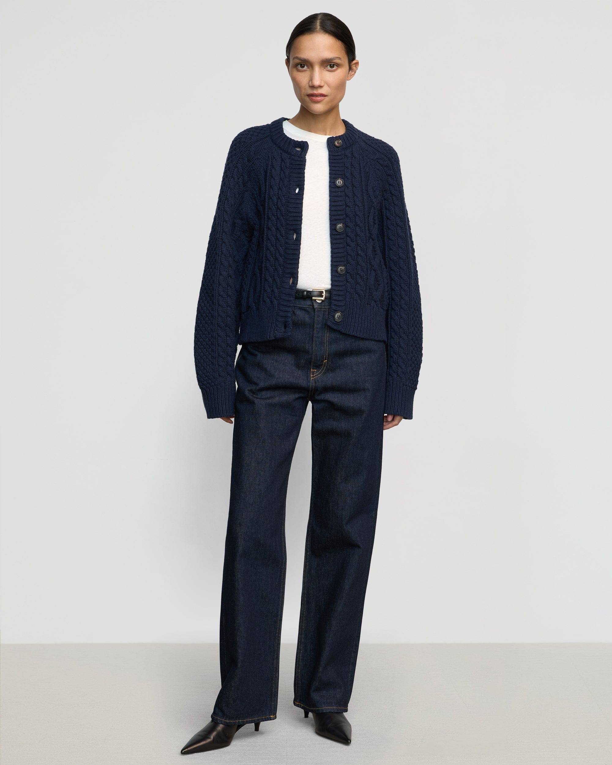 Eames Organic Cotton-Wool Button Cardigan