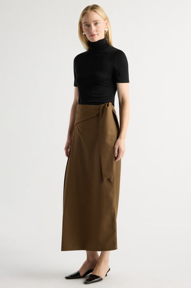 Riley | Elvira Tie-Waist Suiting Skirt in Size Small
