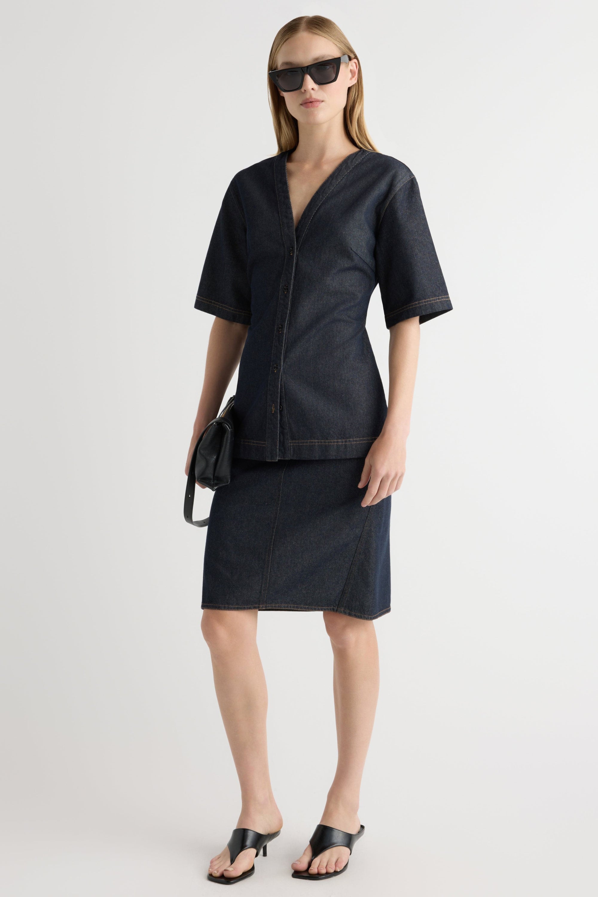 Emma Cinch-Waist Denim Shacket