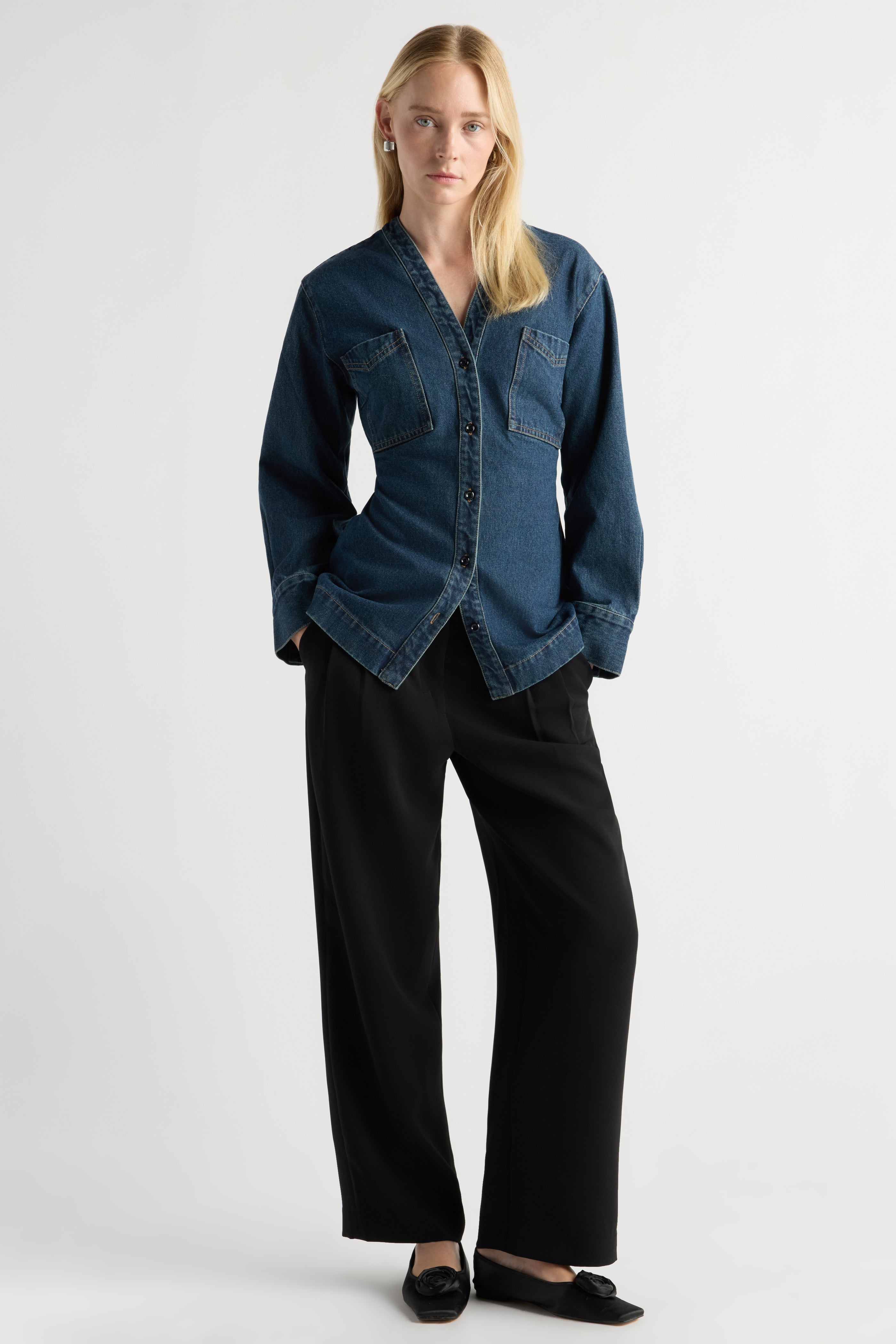 Emmett Cinch-Waist Denim Jacket