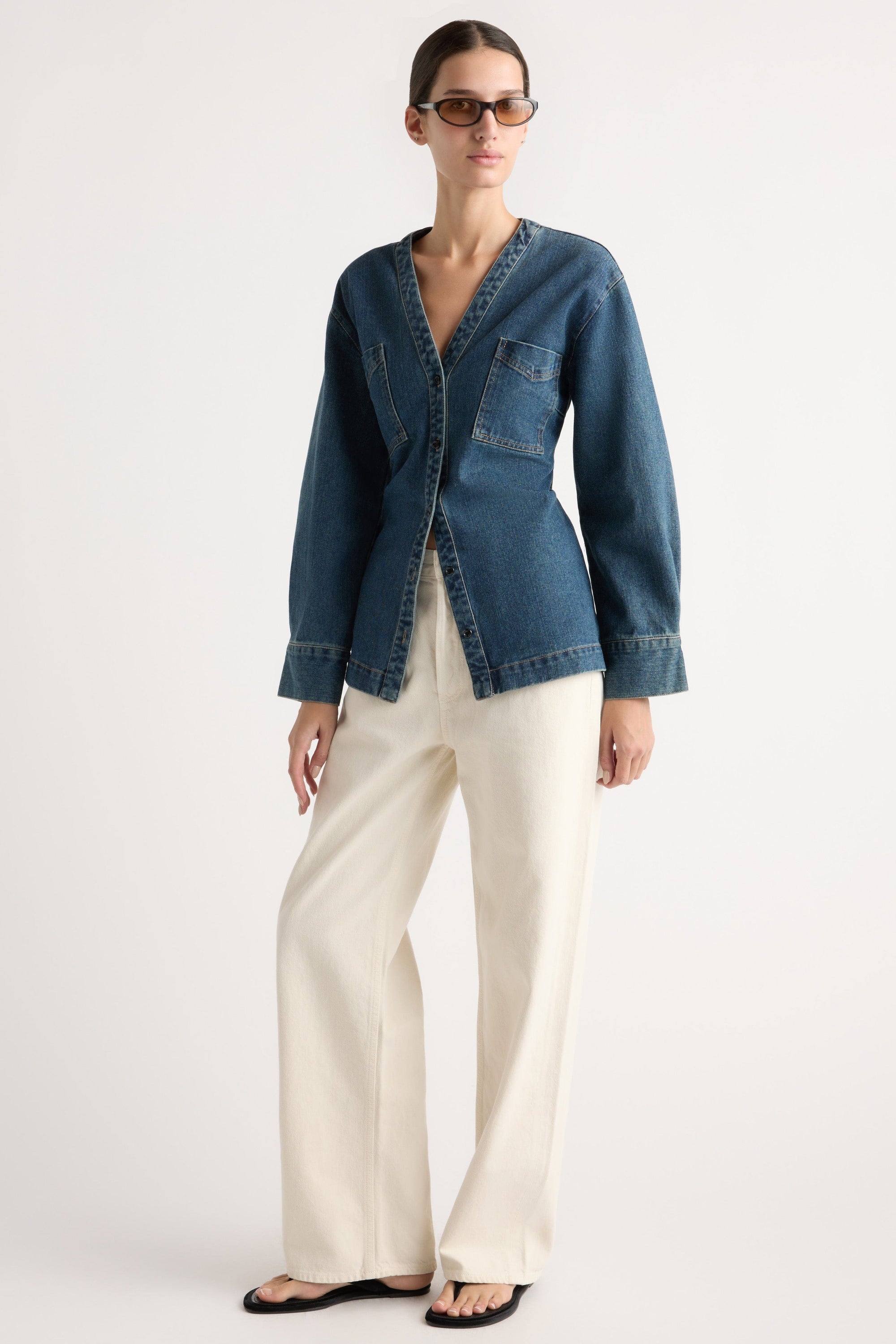 blue homecoming dresses Emmett Denim Jacket at Modern Citizen
