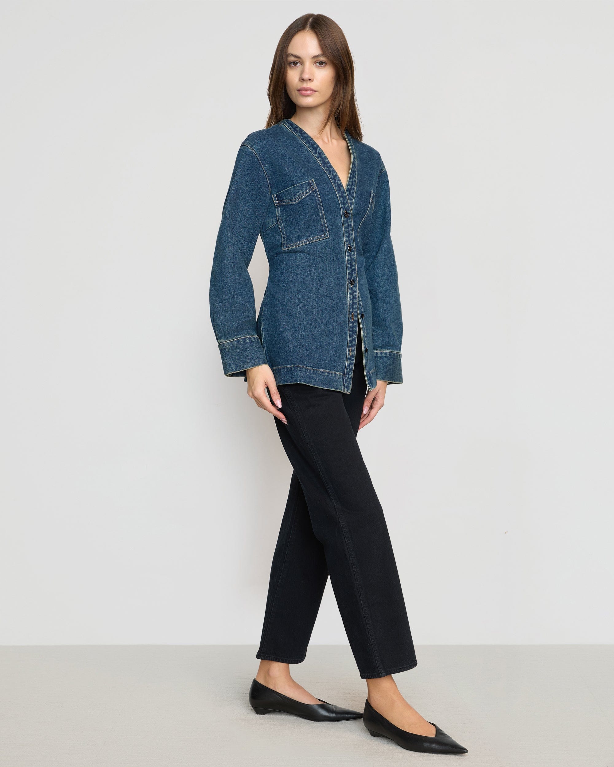 【IONSEOUL】Muto Two Button Denim Blazer 4JH516 MY OWN THING STUDDED DENIM BLAZER – AKIRA