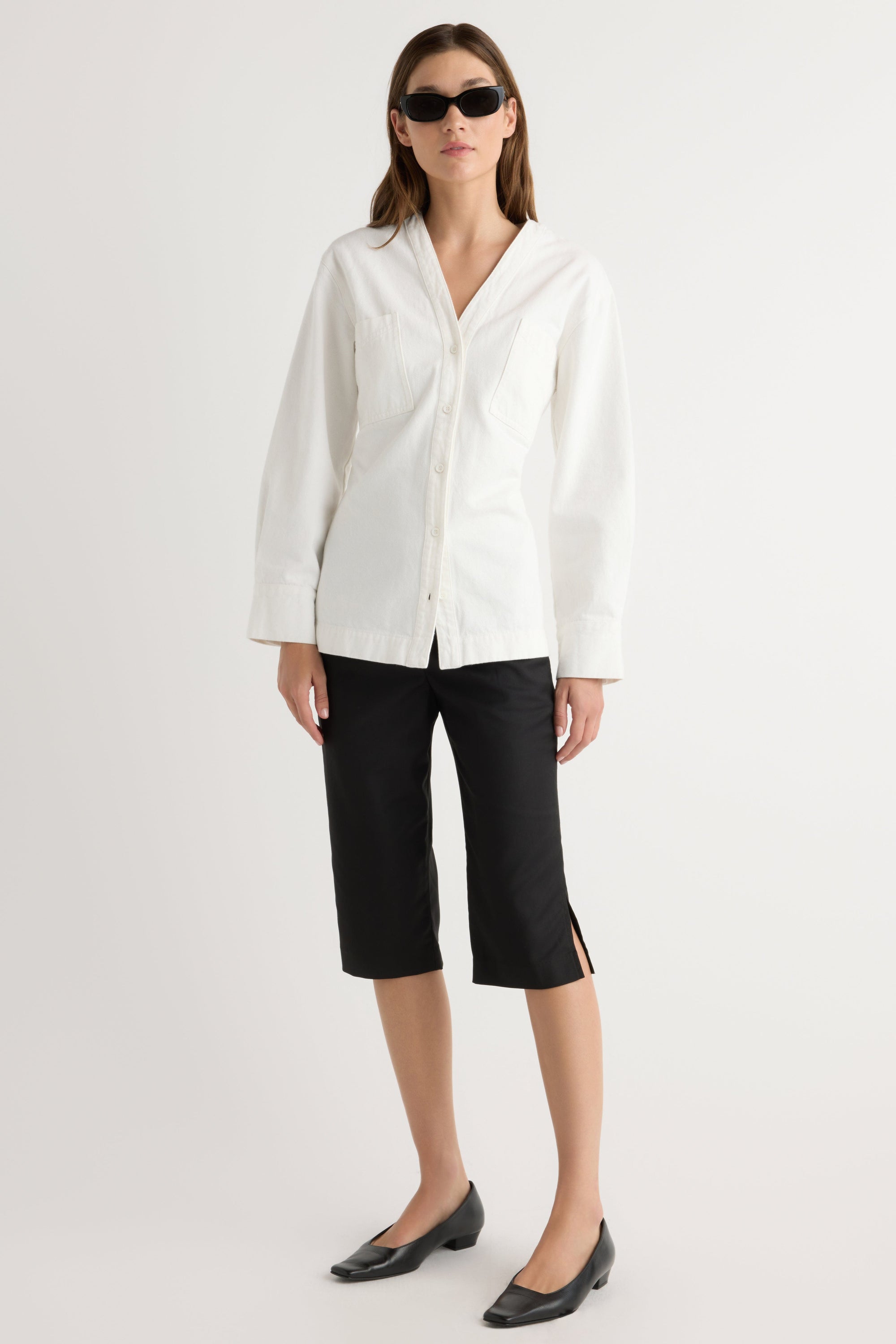 Emmett Structured-Sleeve Denim Jacket