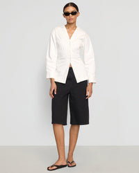 Emmett Structured-Sleeve Denim Jacket