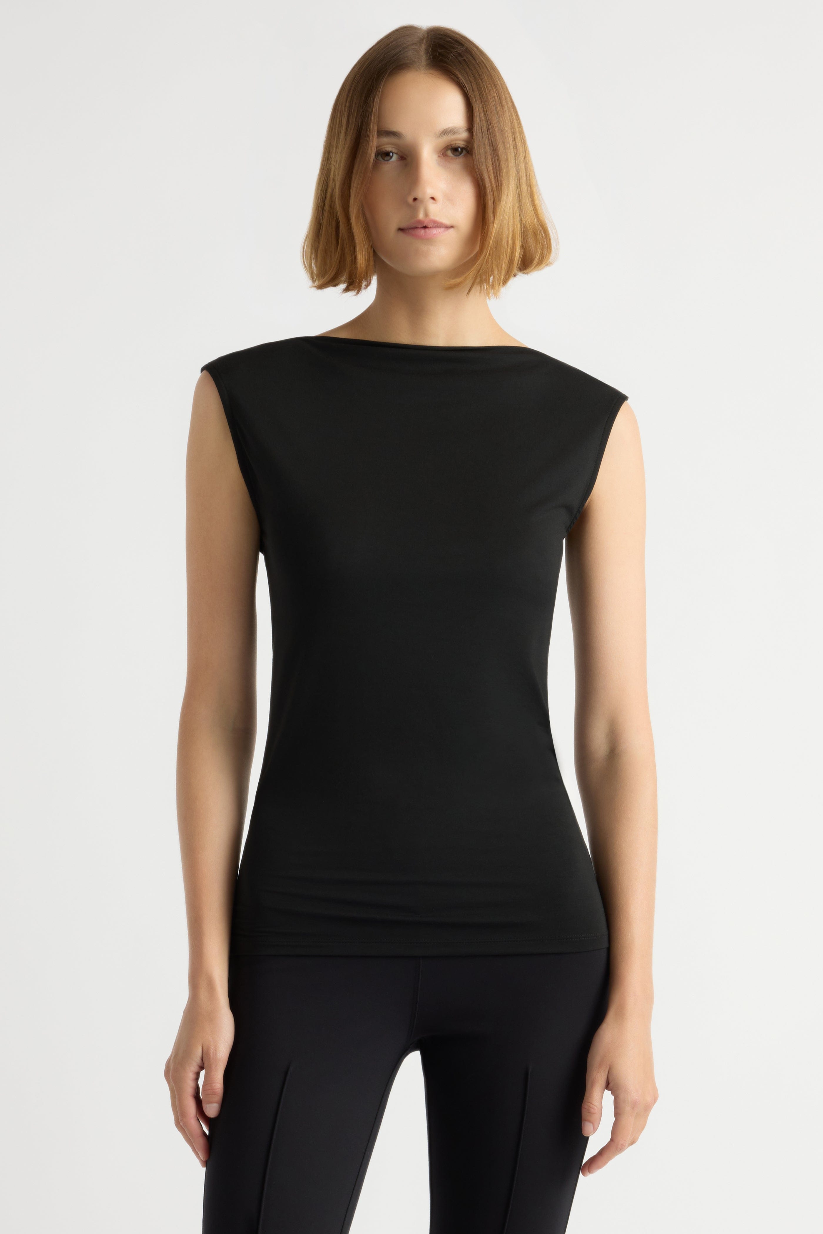 Esme Sleeveless Slit-Neck Tank