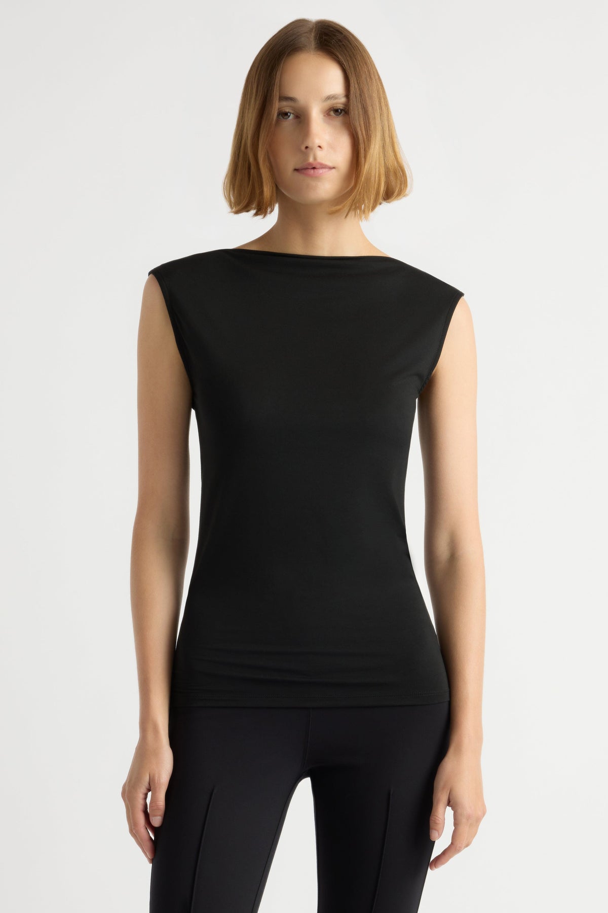 Esme Sleeveless Slit-Neck Tank